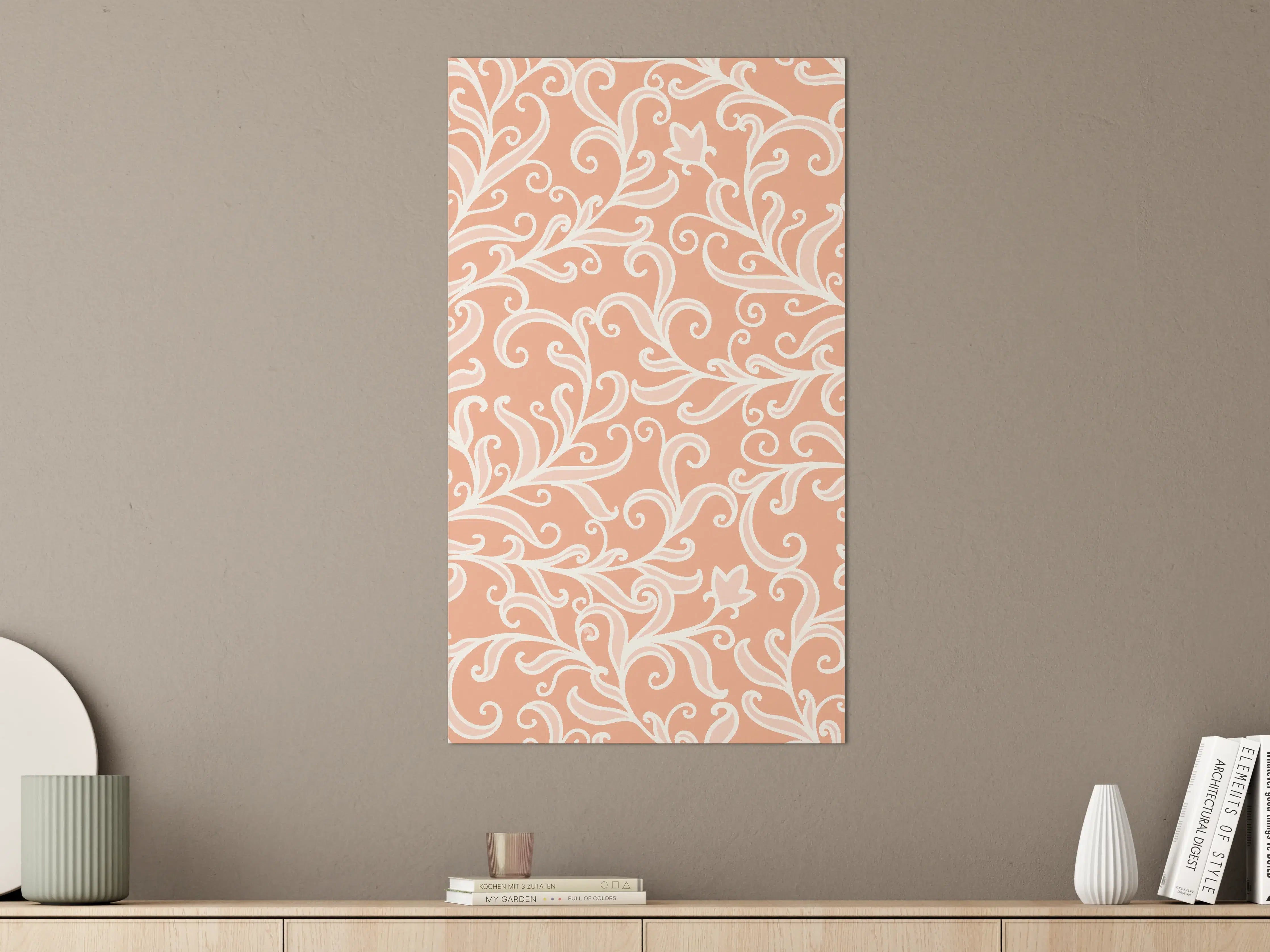 Große Wandbilder - Ornamentales Muster Apricot Creme