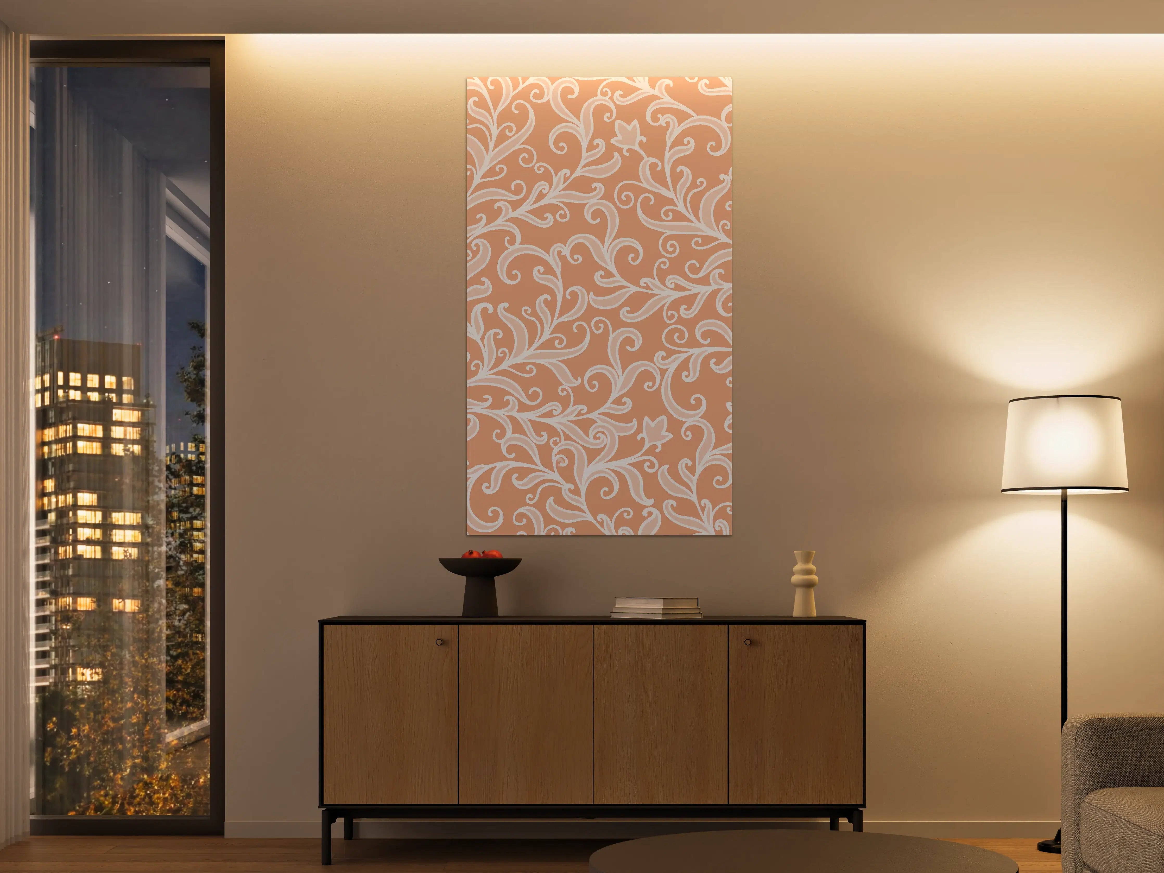 Große Wandbilder - Ornamentales Muster Apricot Creme