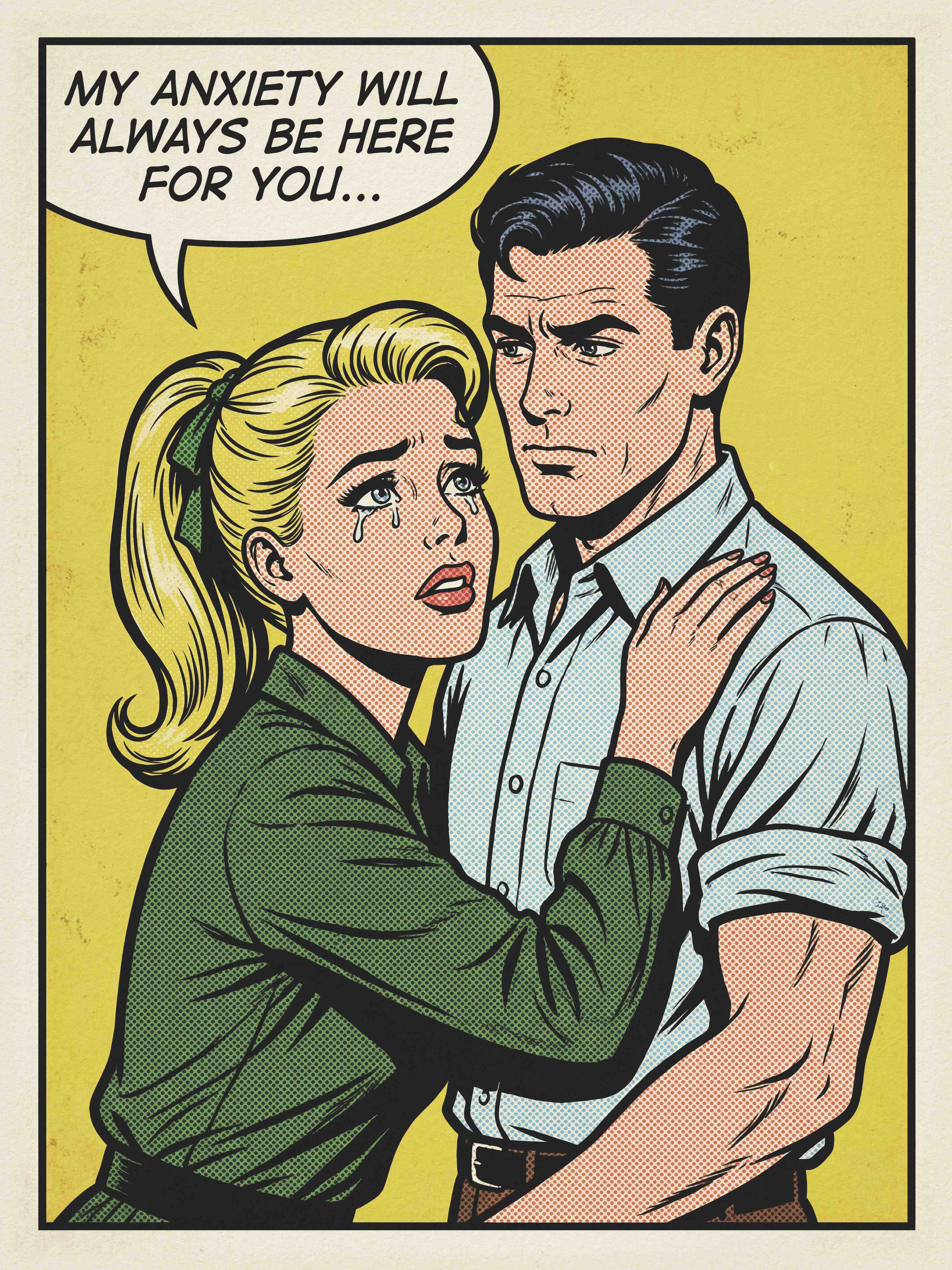 Große Wandbilder-Paar im Retro-Comics Stil mit emotionaler Botschaft