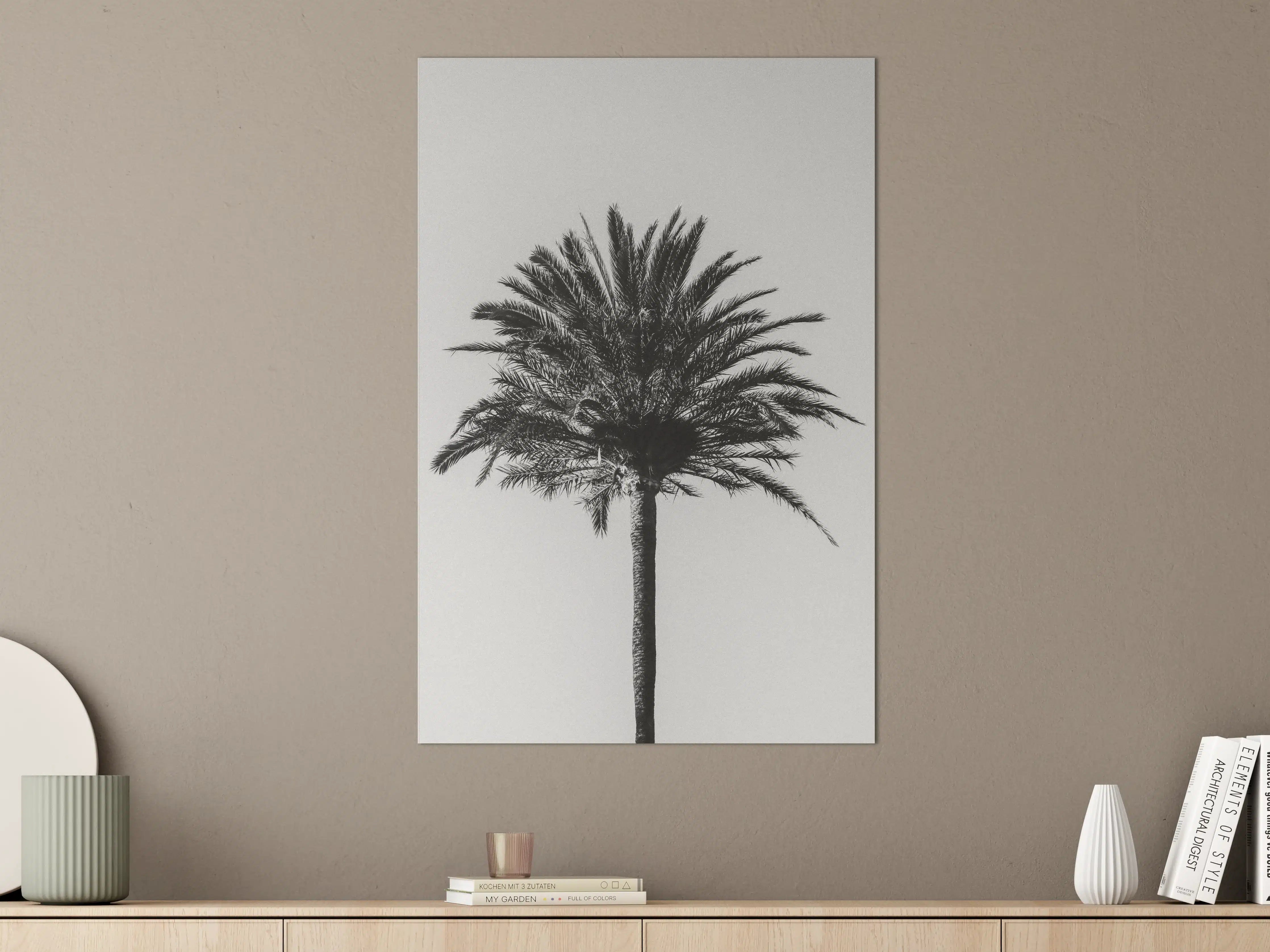 Große Wandbilder - Palme - Schwarz-weiß