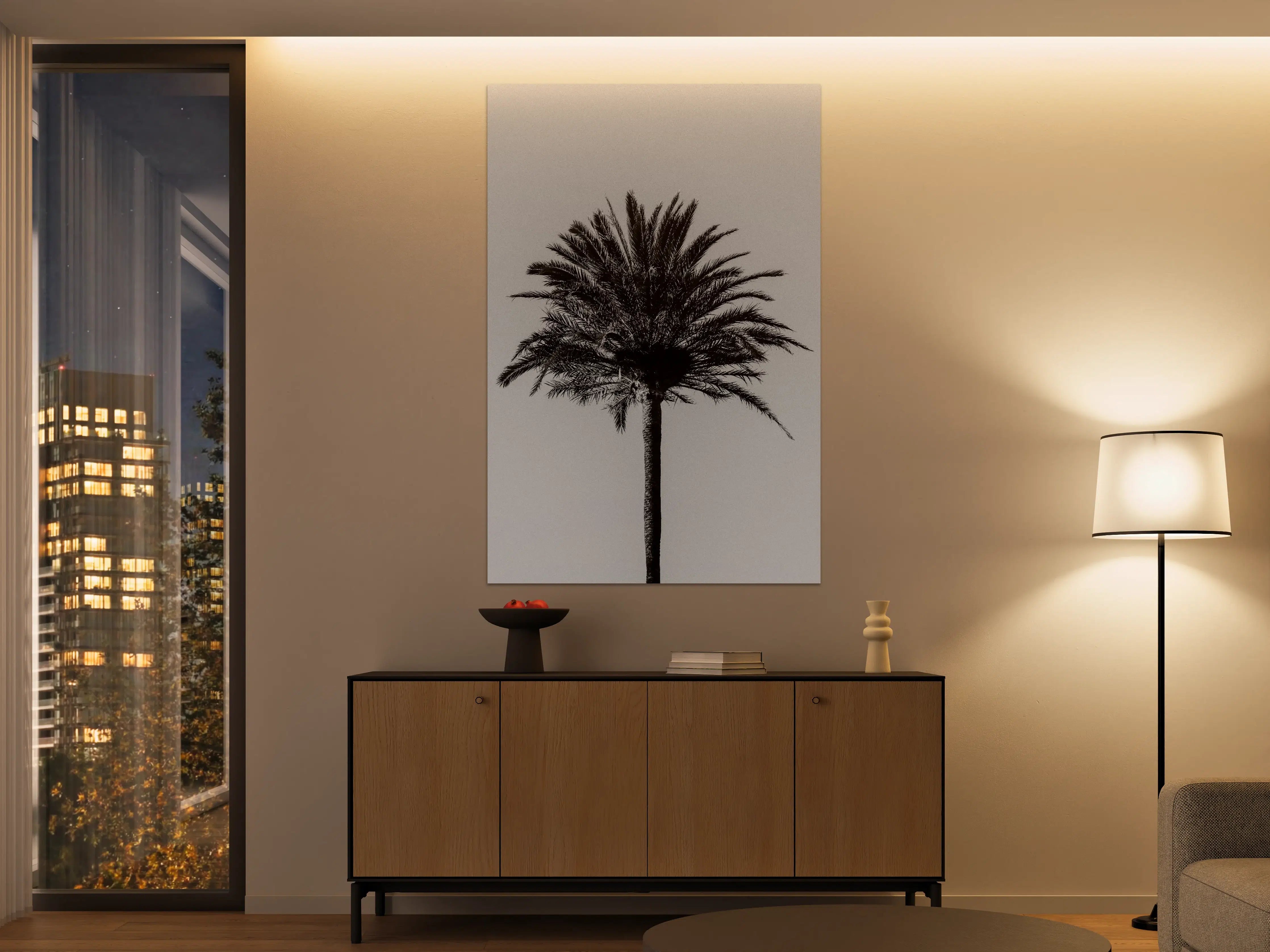 Große Wandbilder - Palme - Schwarz-weiß