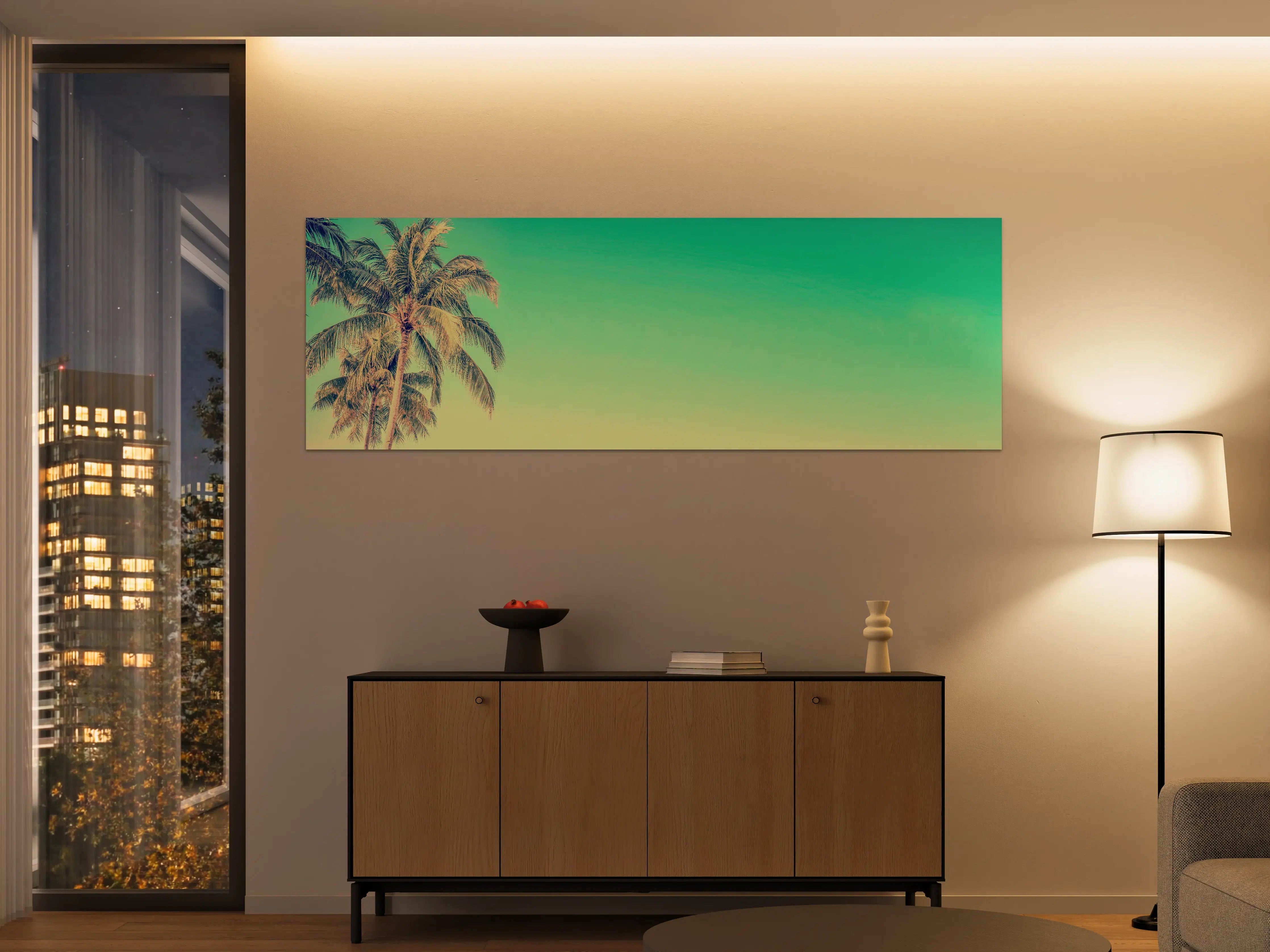 Große Wandbilder - Palme im Panorama-Himmel