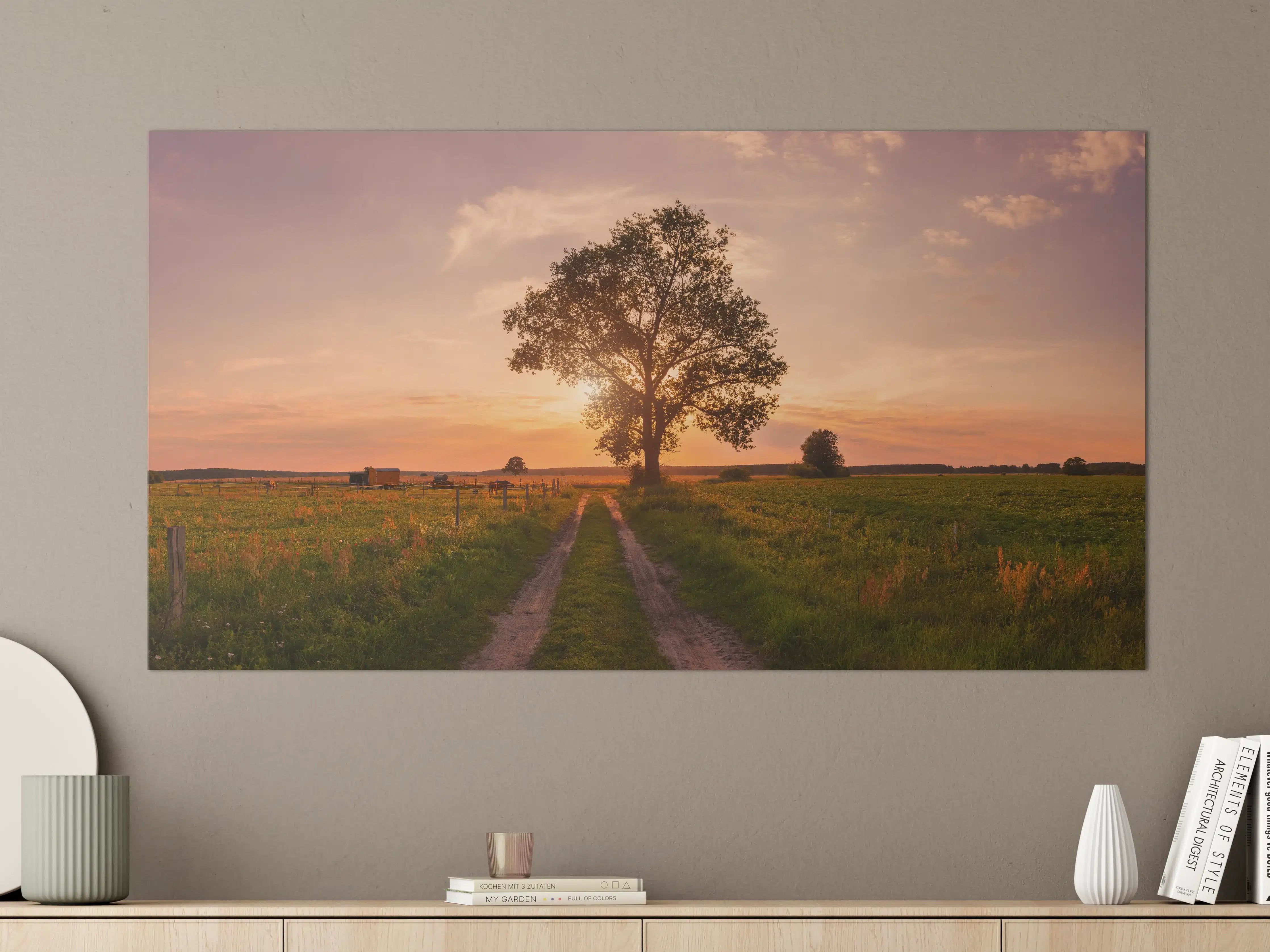 Große Wandbilder - Panorama Landleben Feldweg