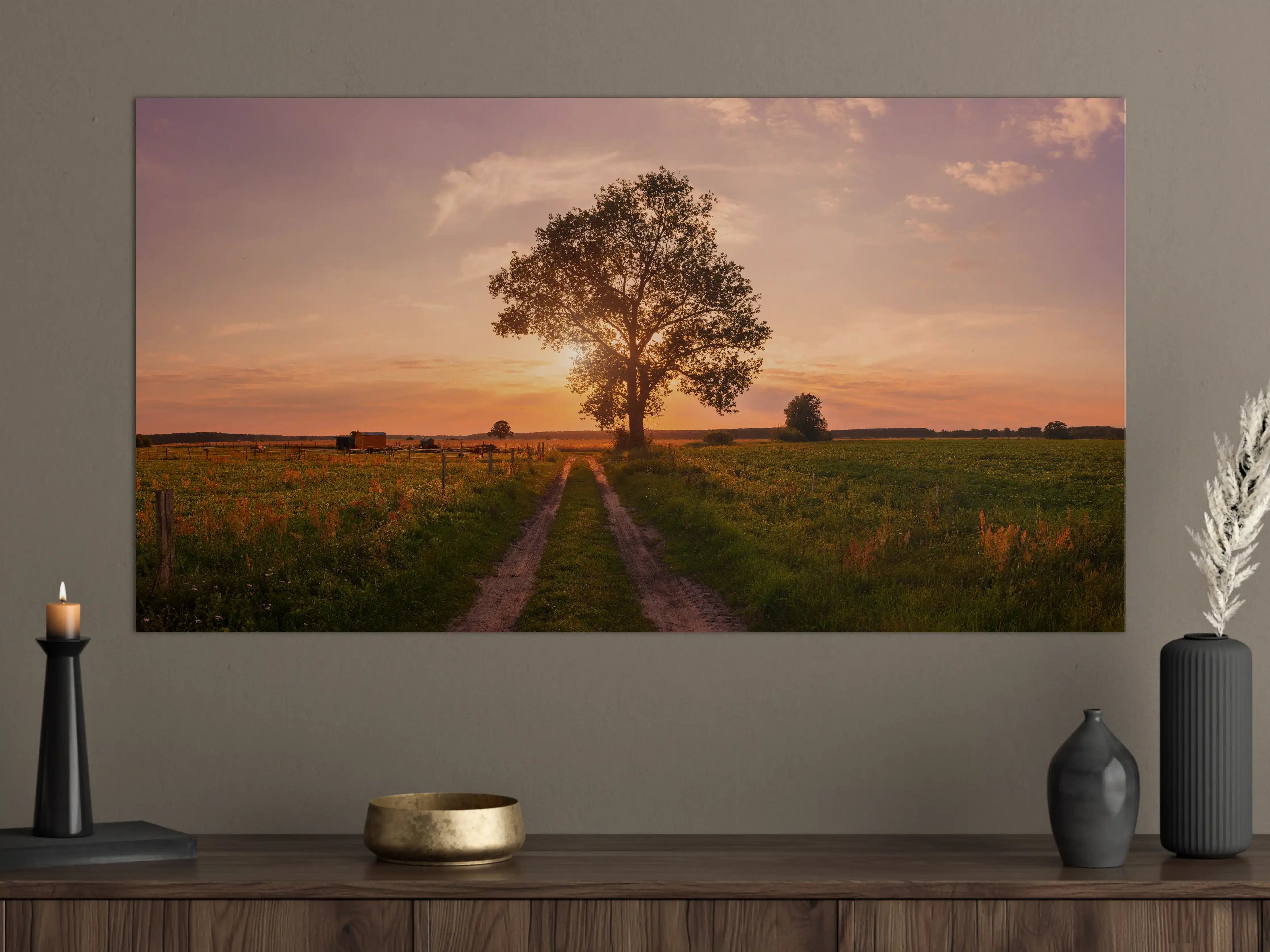 Große Wandbilder - Panorama Landleben Feldweg