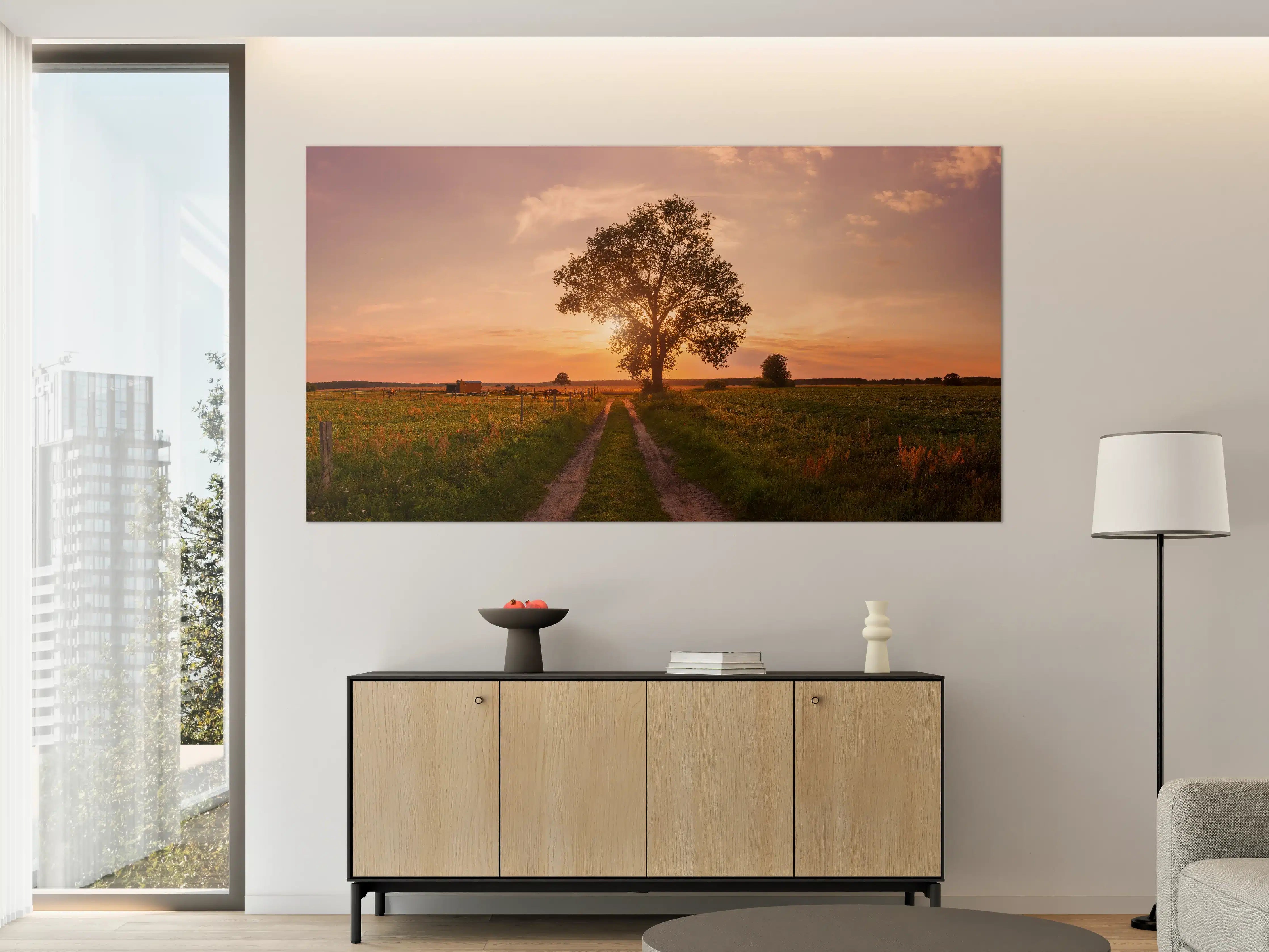 Große Wandbilder - Panorama Landleben Feldweg