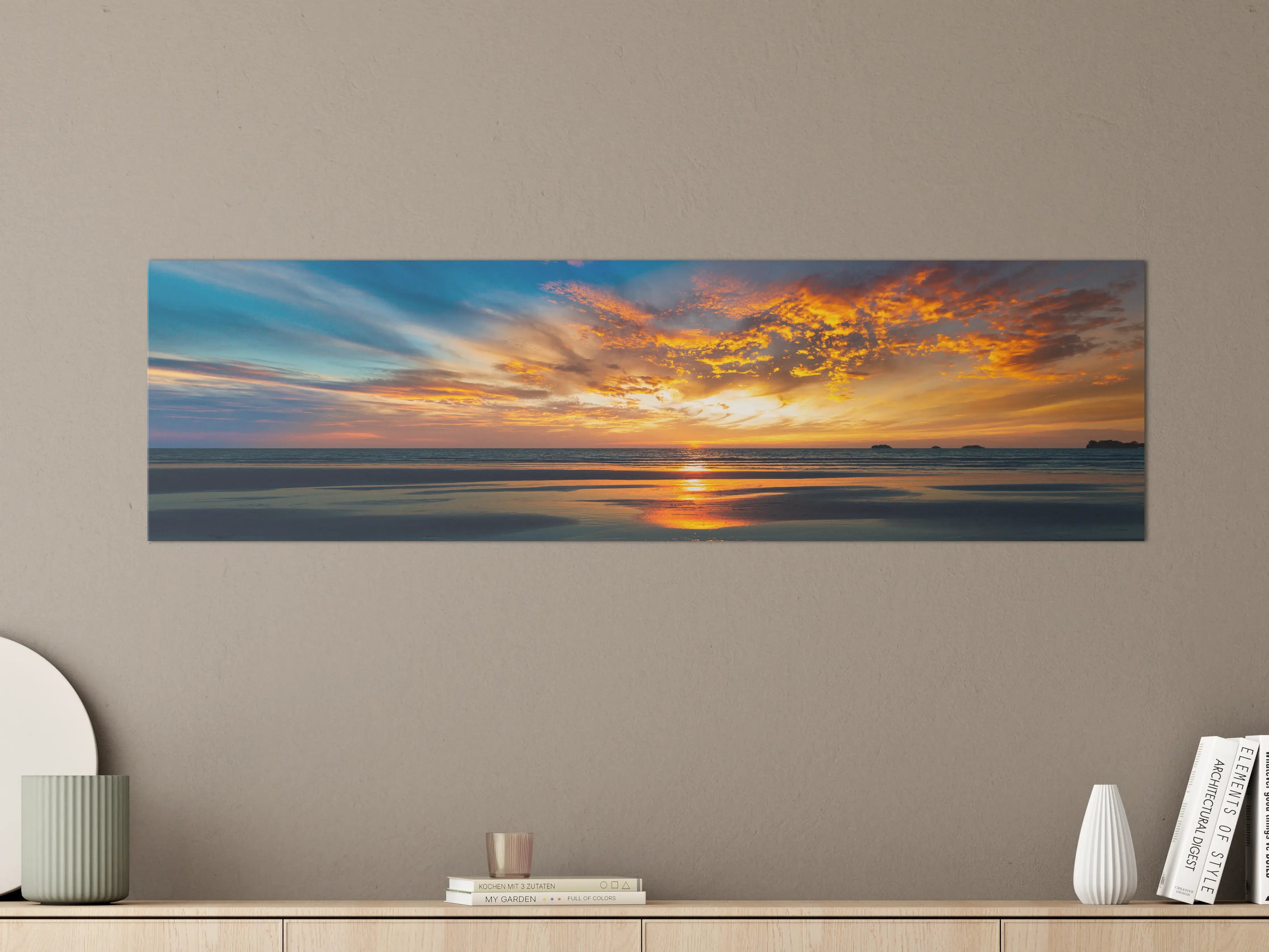Große Wandbilder - Panorama Sonnenuntergang am Meer