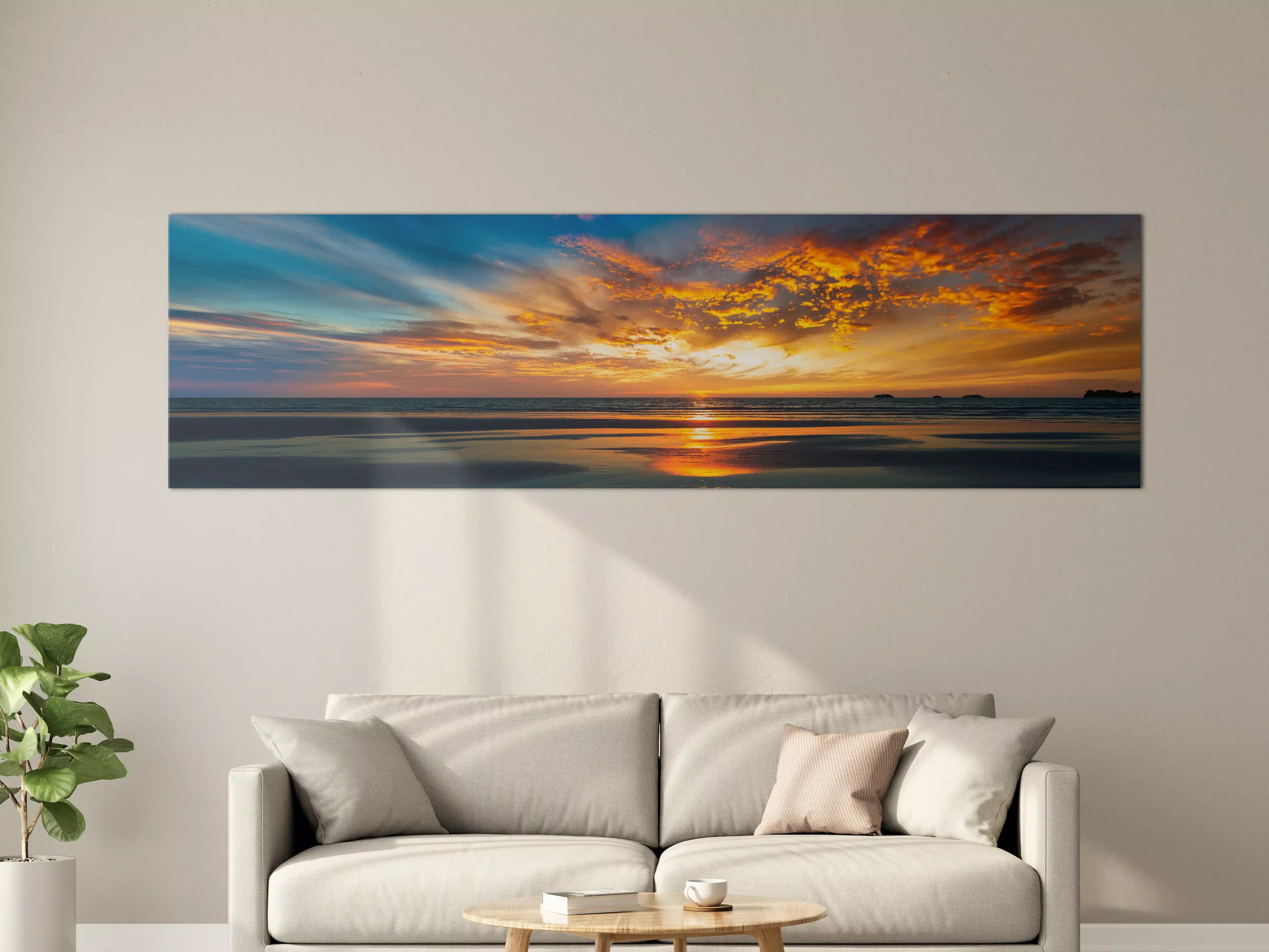 Große Wandbilder - Panorama Sonnenuntergang am Meer