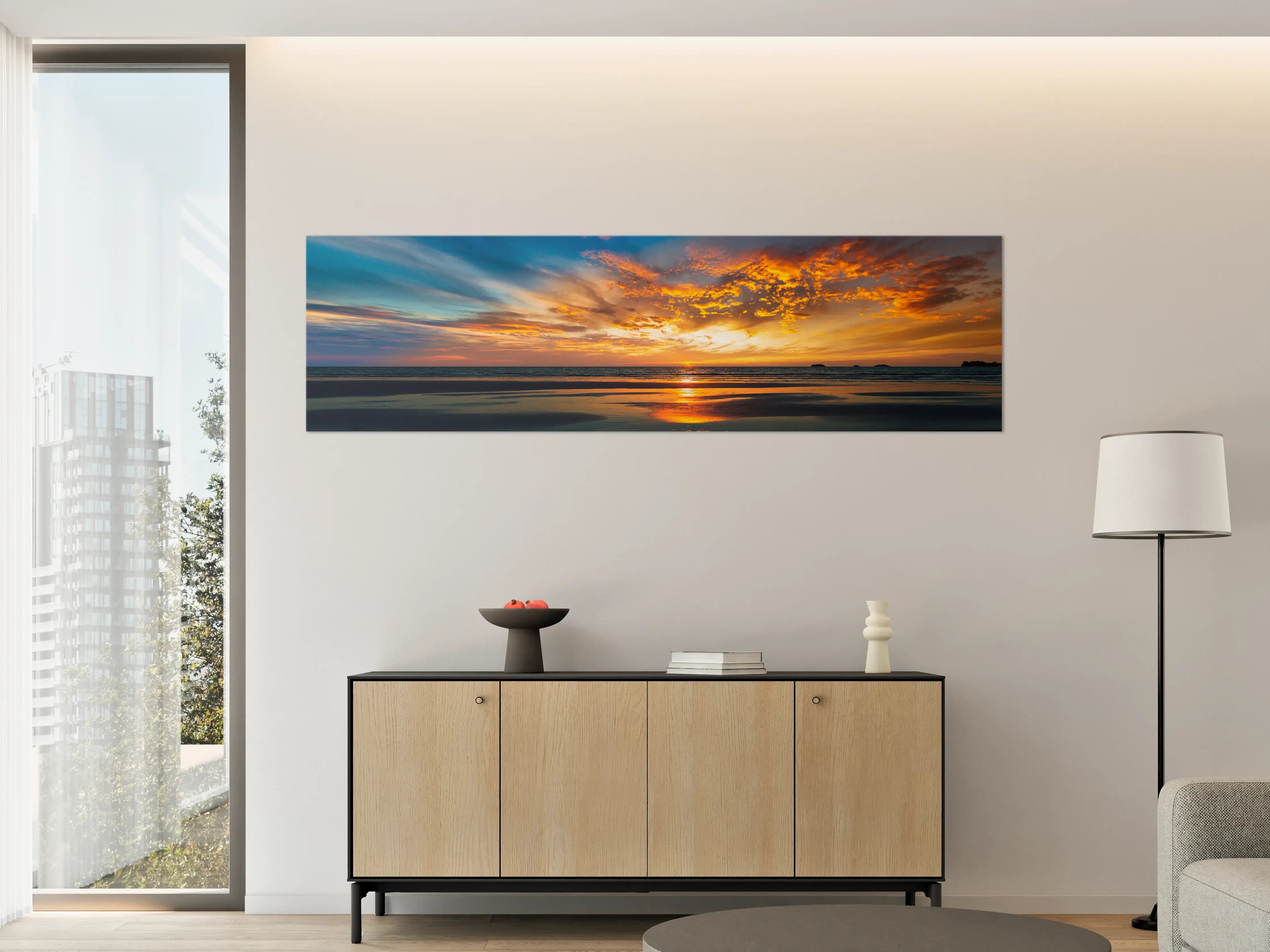 Große Wandbilder - Panorama Sonnenuntergang am Meer