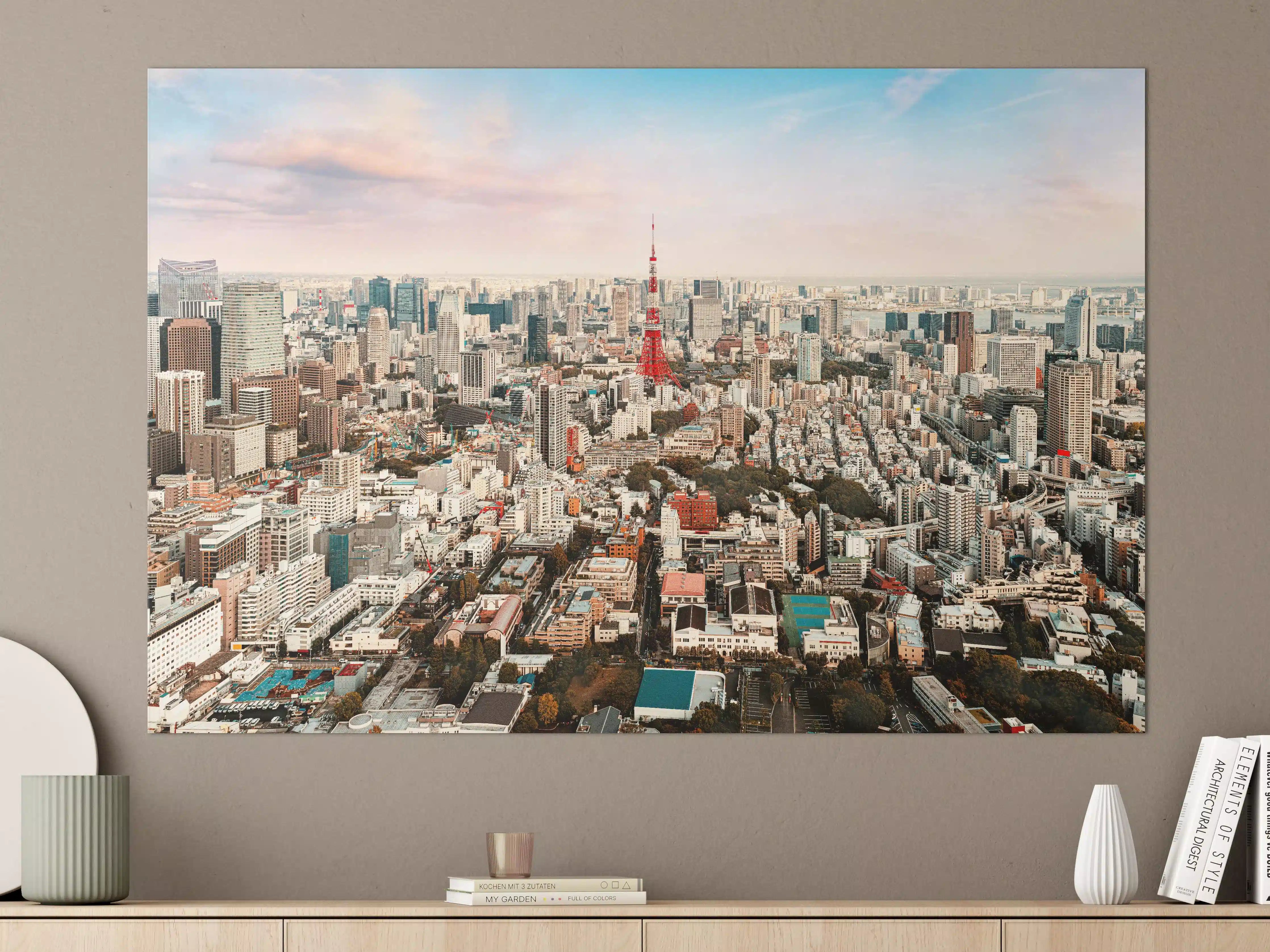 Große Wandbilder - Panorama der Tokio Skyline mit Tokyo Tower