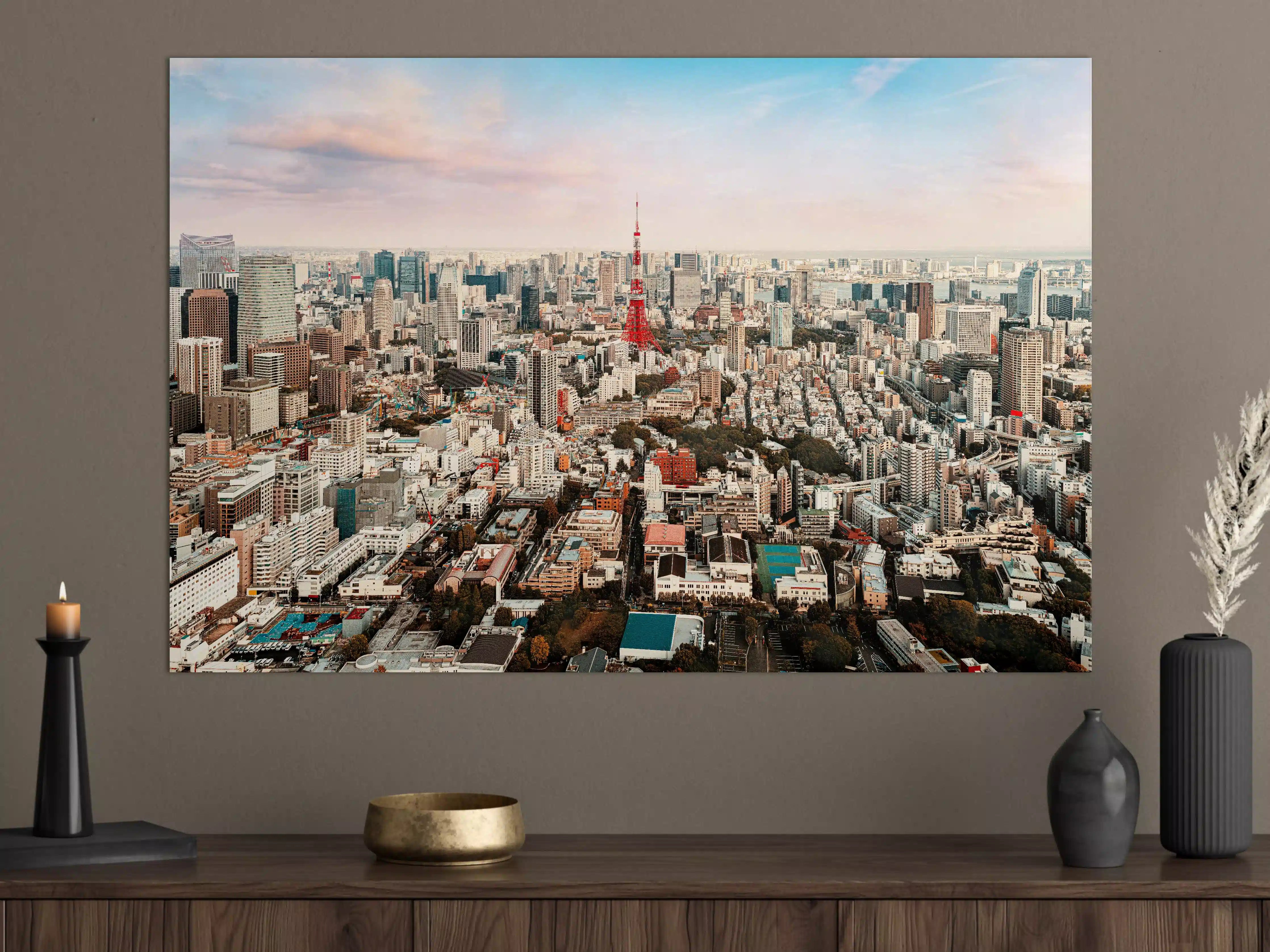 Große Wandbilder - Panorama der Tokio Skyline mit Tokyo Tower