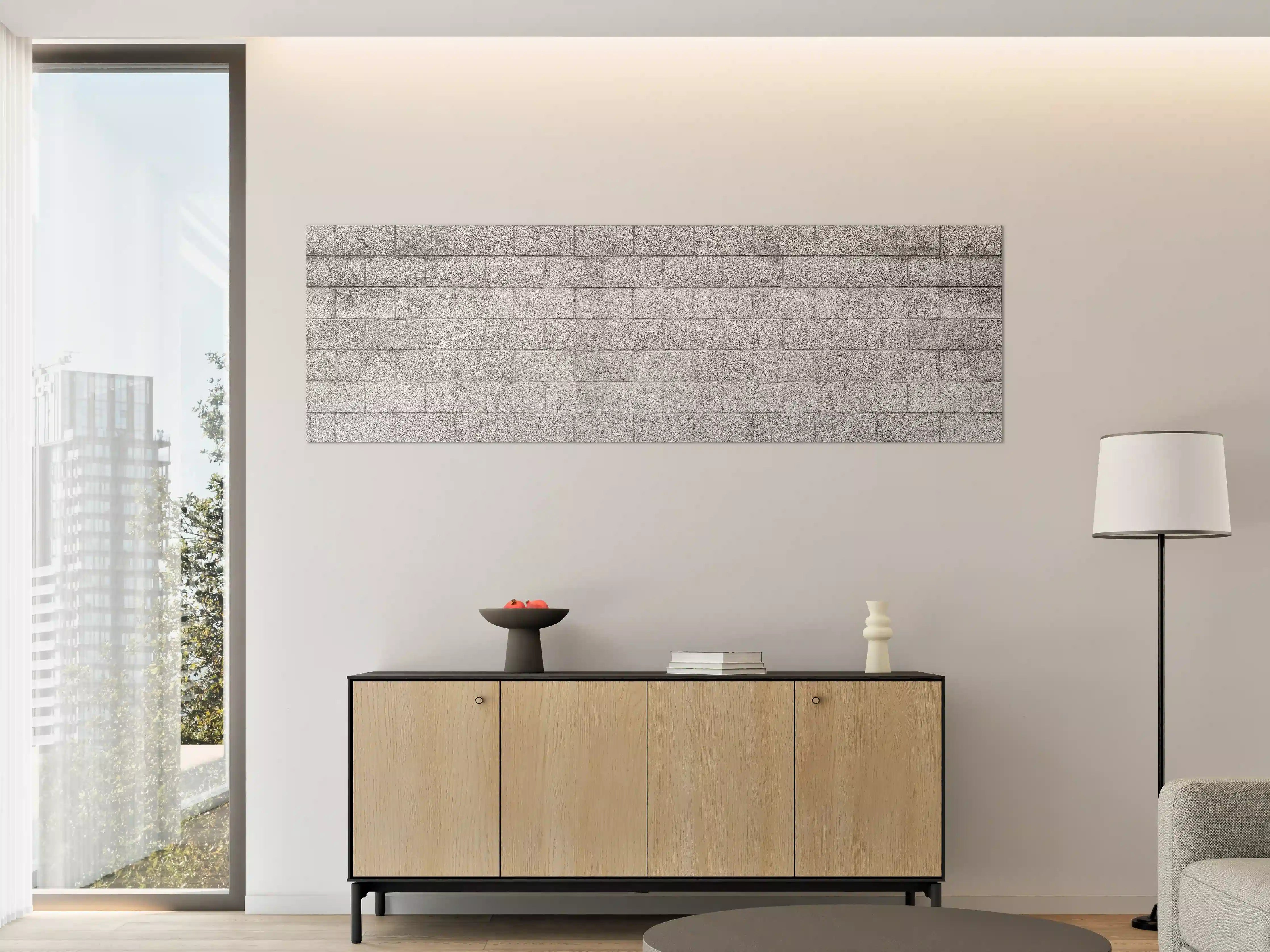 Große Wandbilder - Panorama der grauen Zementblockwand