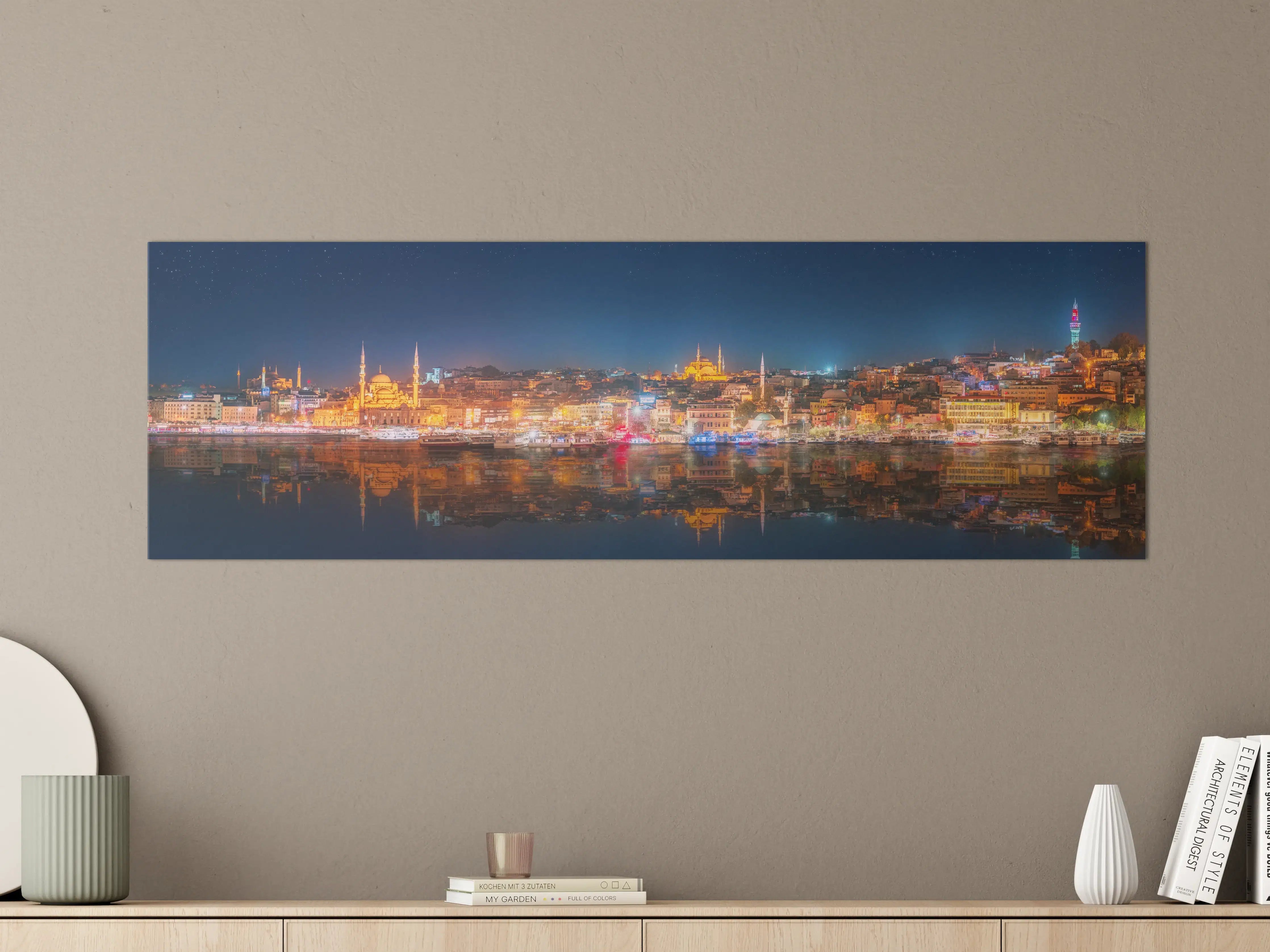 Große Wandbilder - Panorama von Istanbul & Bosporus bei Nacht