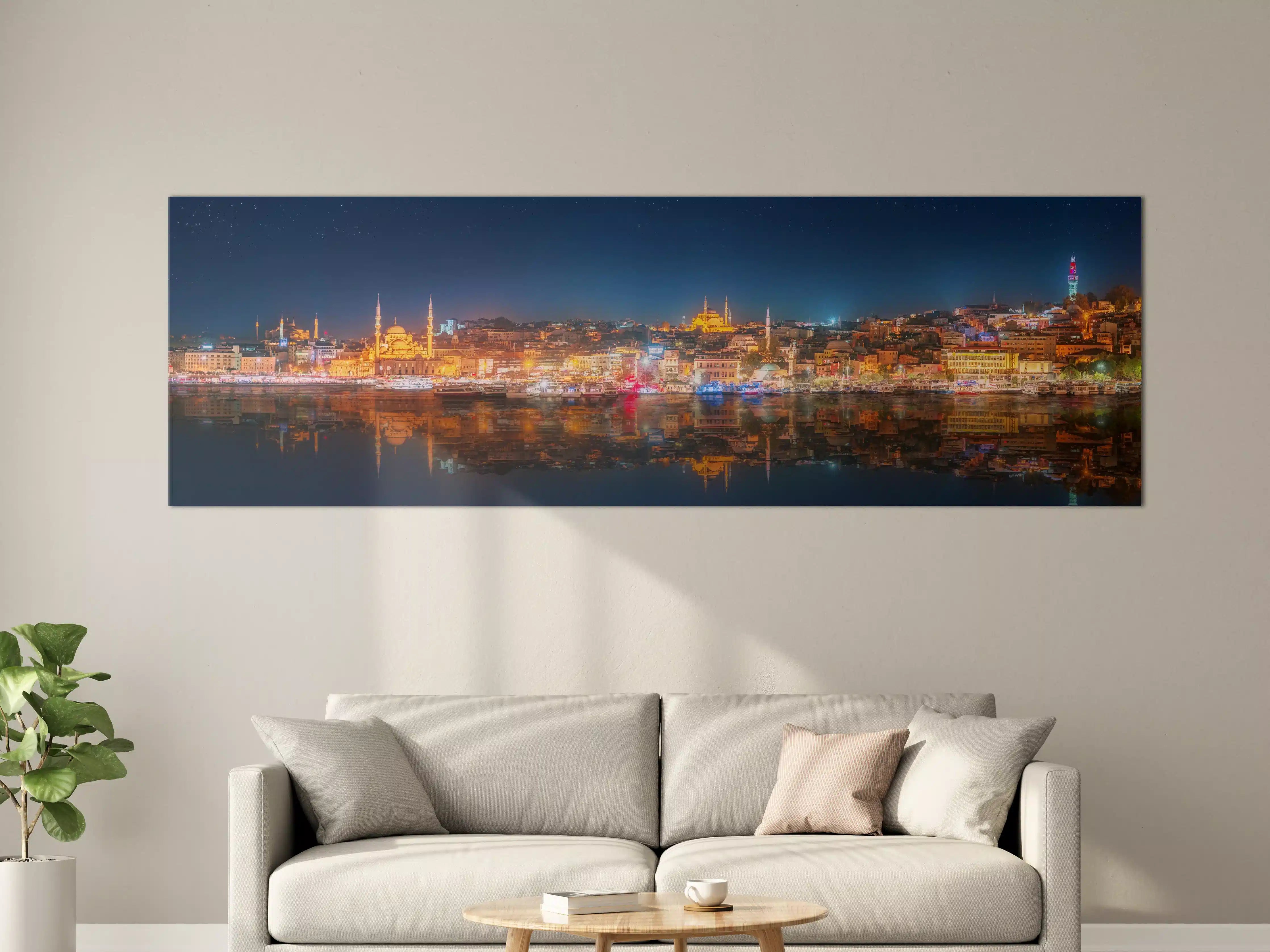 Große Wandbilder - Panorama von Istanbul & Bosporus bei Nacht