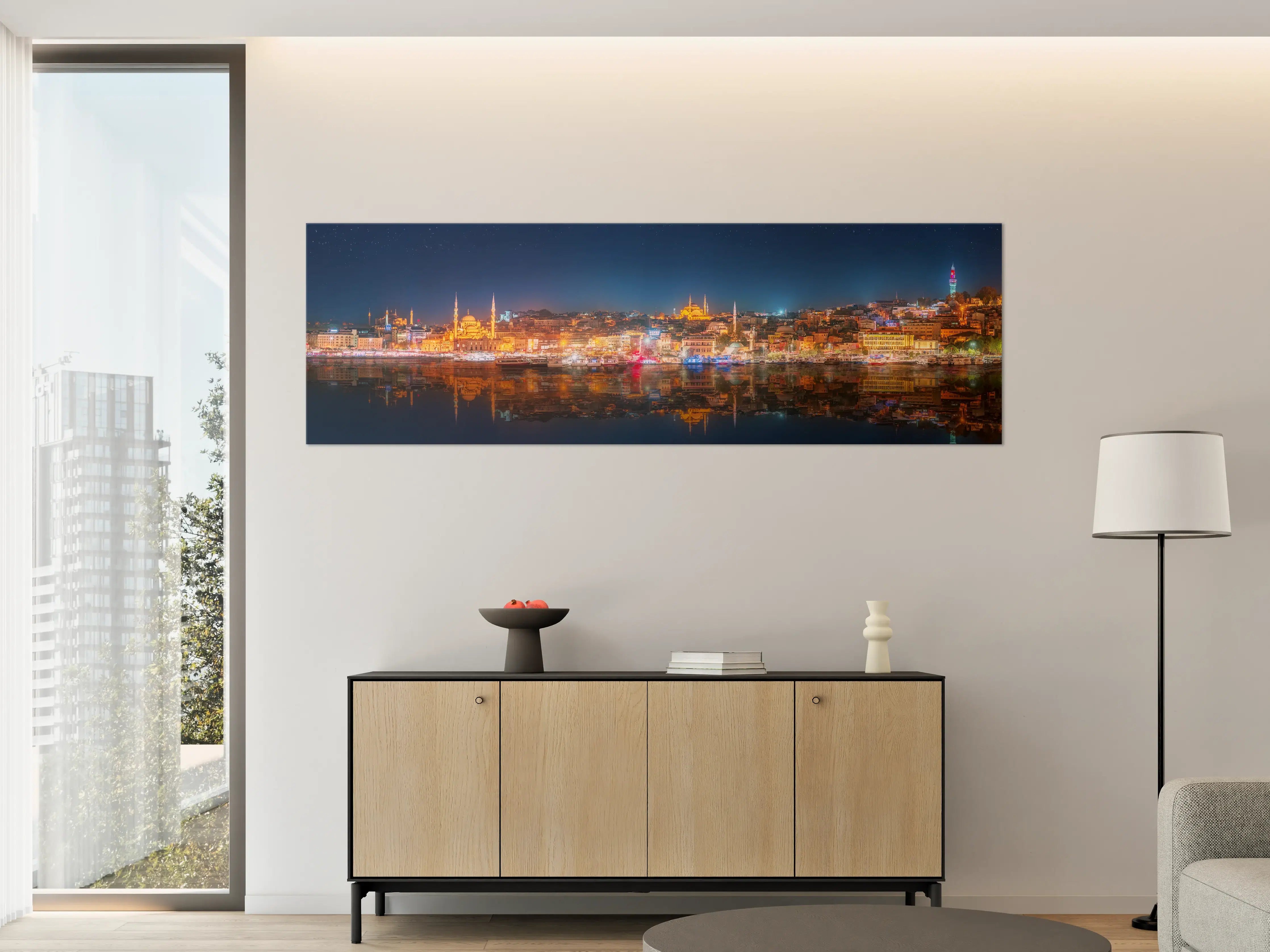 Große Wandbilder - Panorama von Istanbul & Bosporus bei Nacht