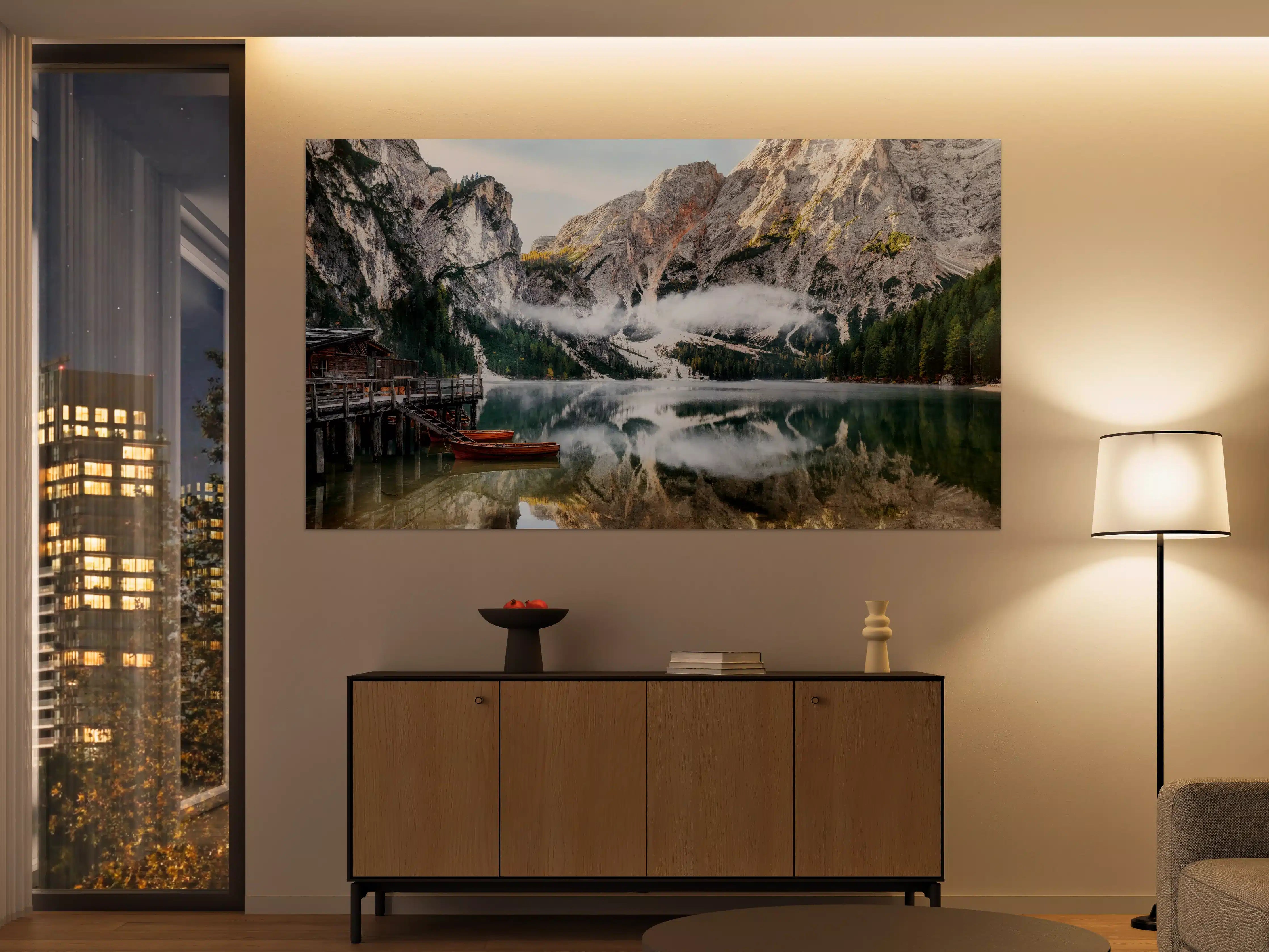 Große Wandbilder - Panoramablick auf Pragser Wildsee