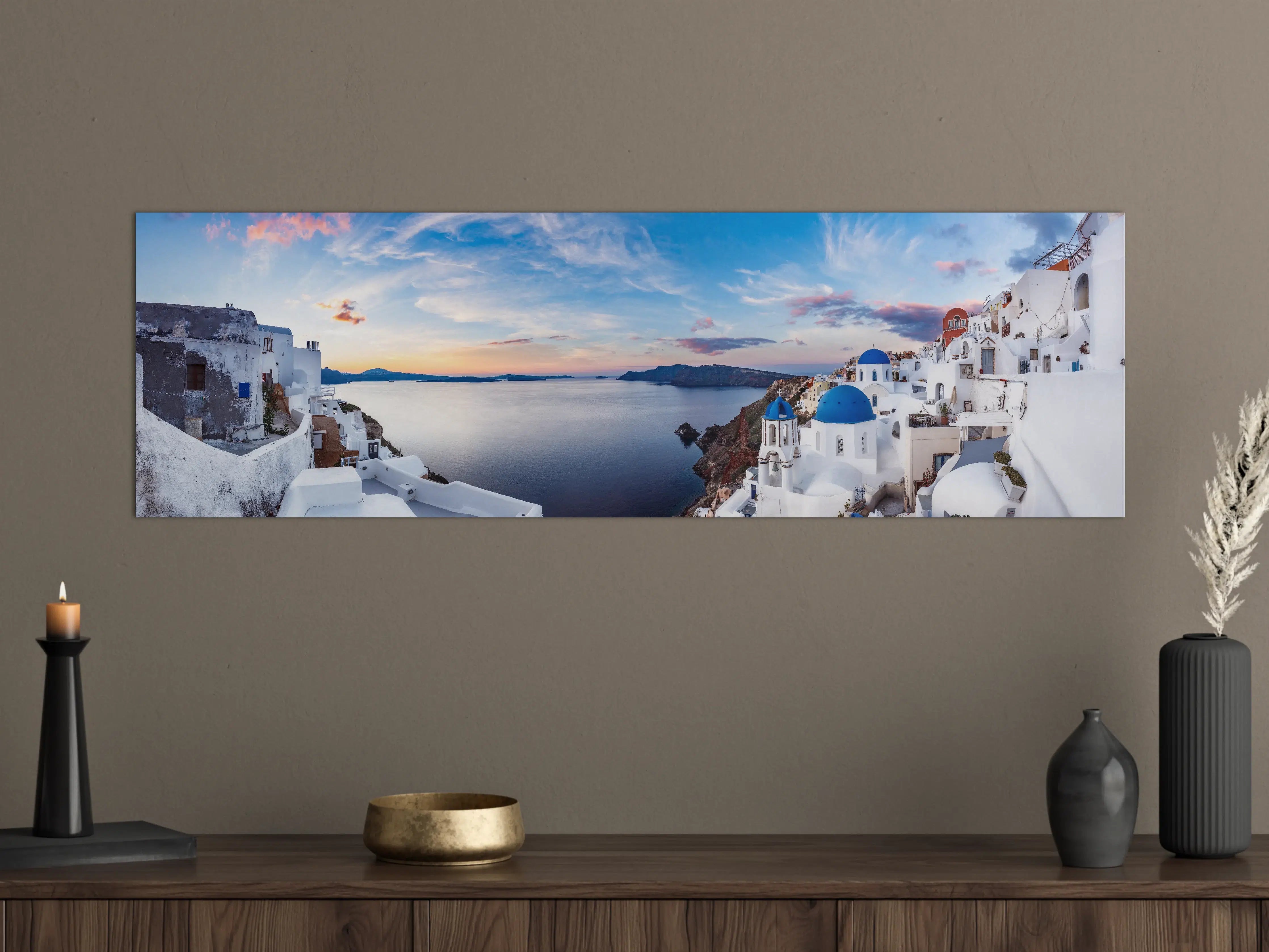 Große Wandbilder - Panoramablick der Insel Santorin - Griechenland