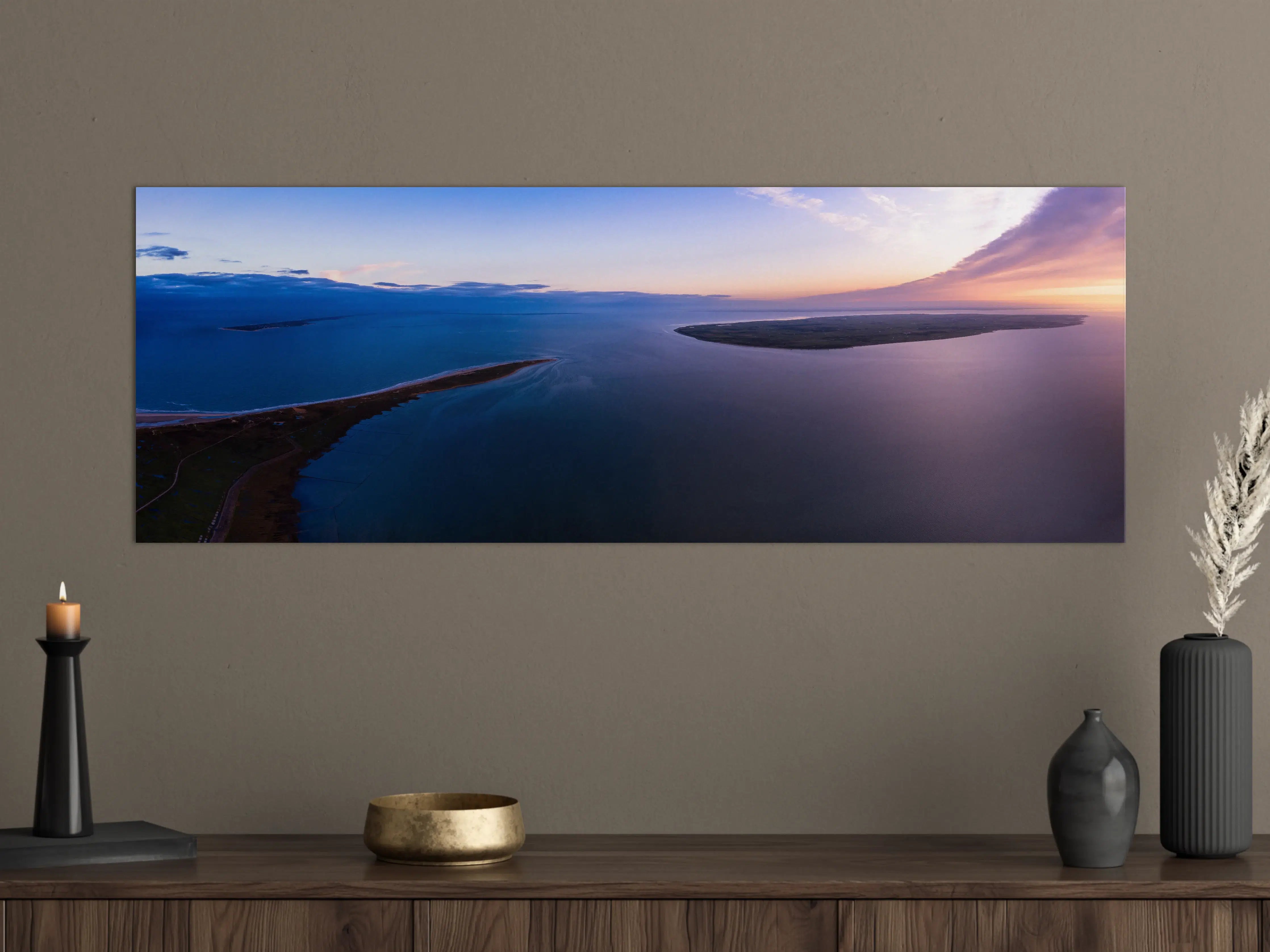 Große Wandbilder - Panoramablick über friedliche Wasserlandschaft