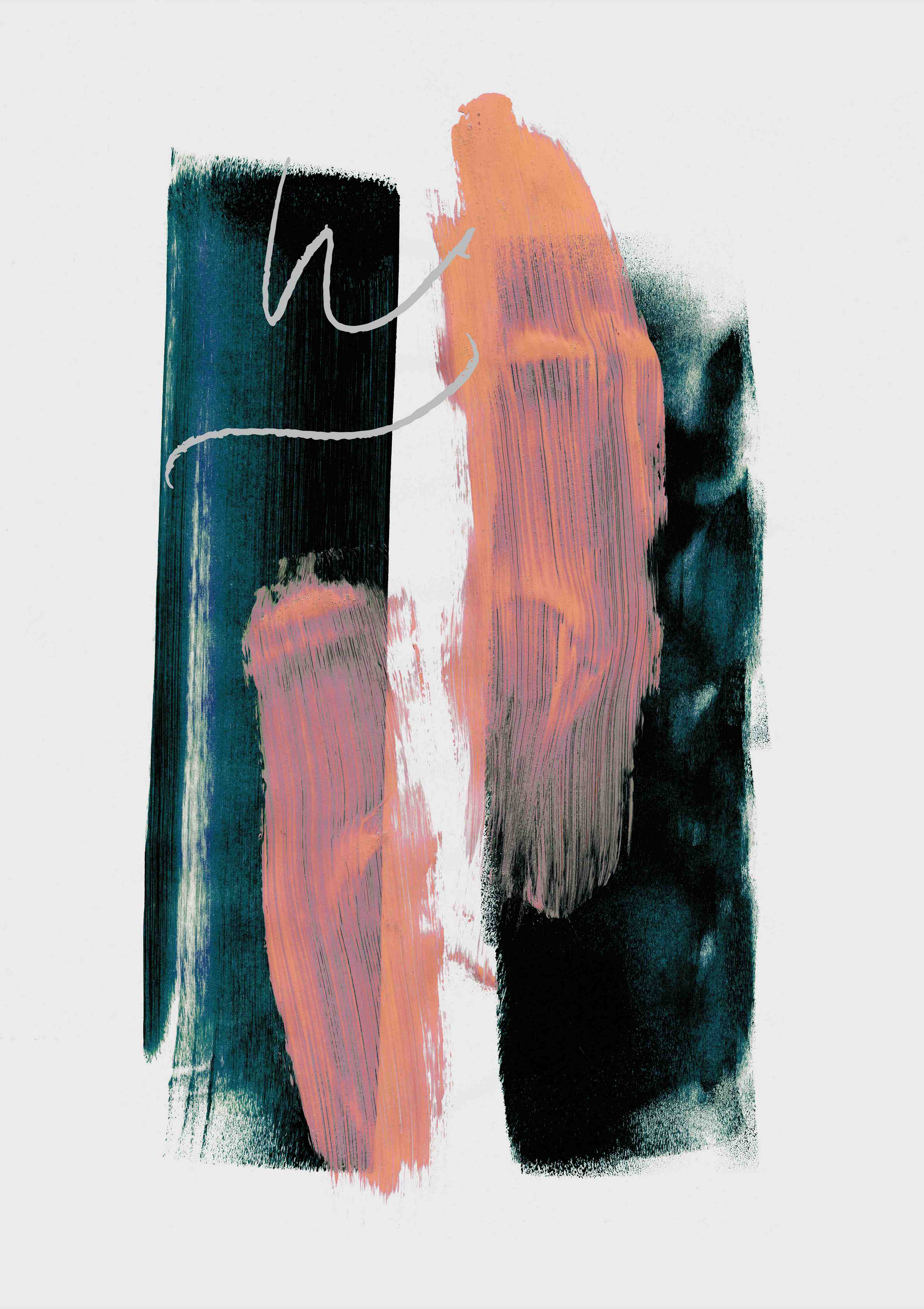 Große Wandbilder-Pastell Abstrakte Pinselkunst
