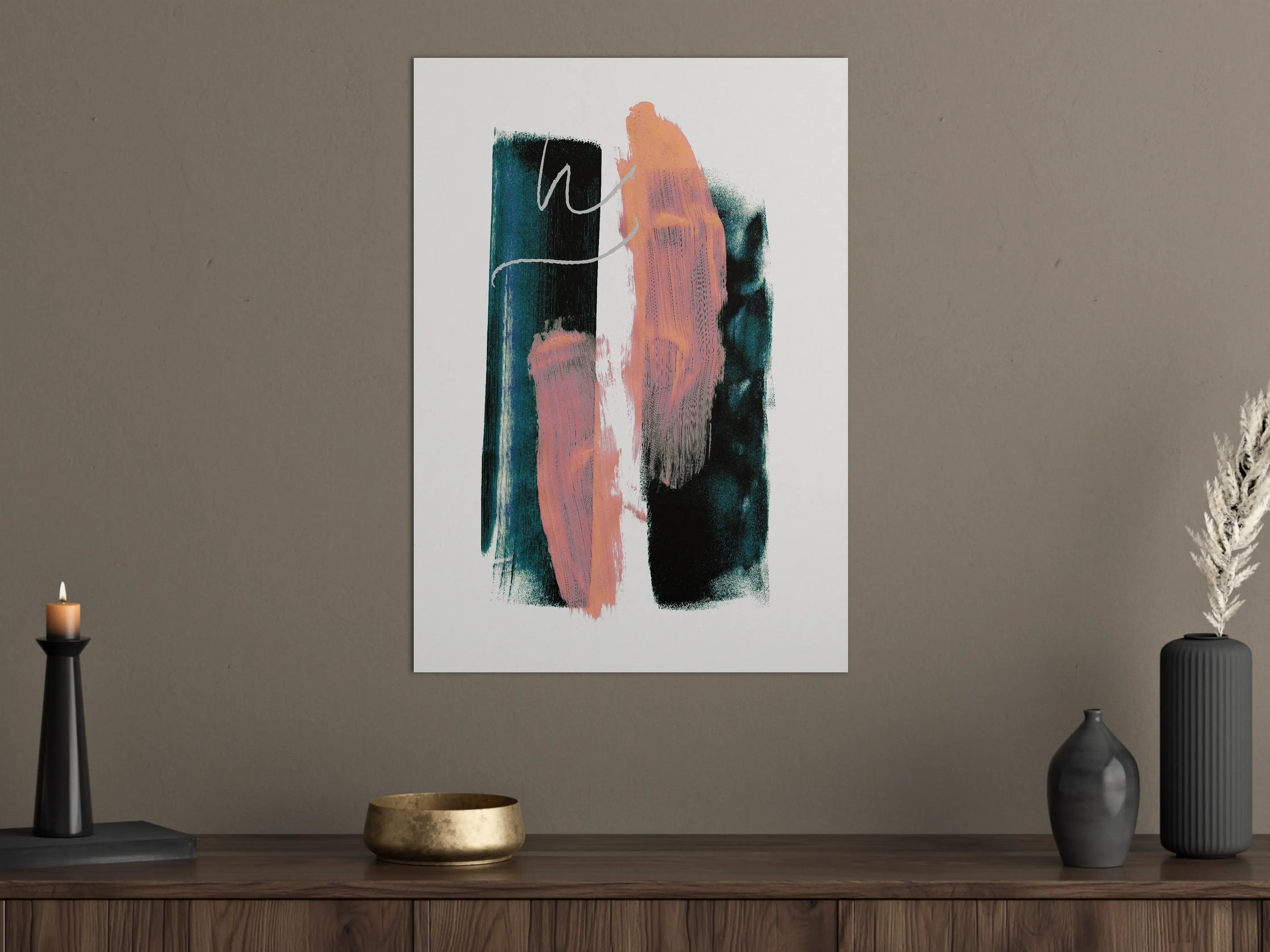 Große Wandbilder - Pastell Abstrakte Pinselkunst