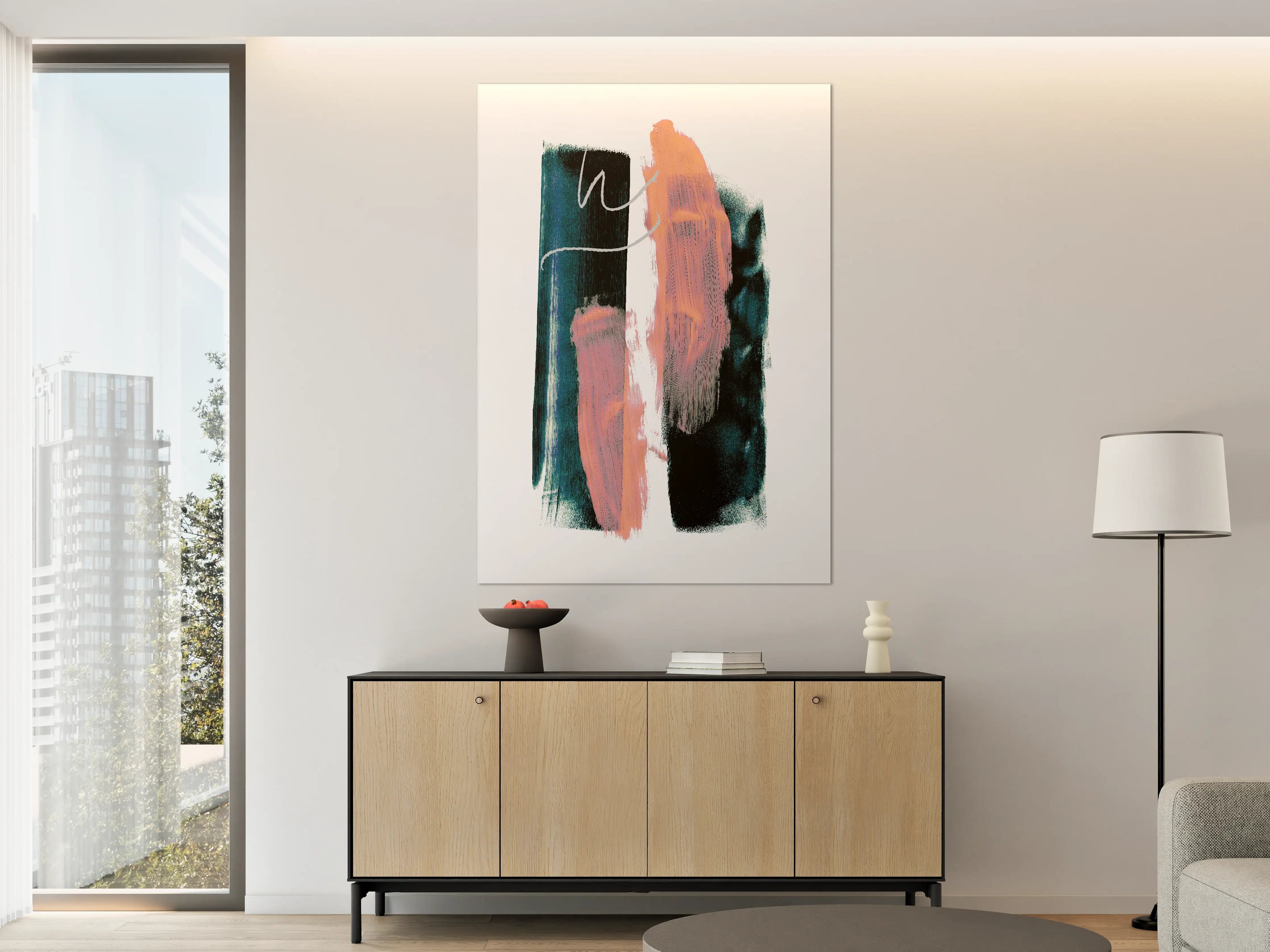 Große Wandbilder - Pastell Abstrakte Pinselkunst