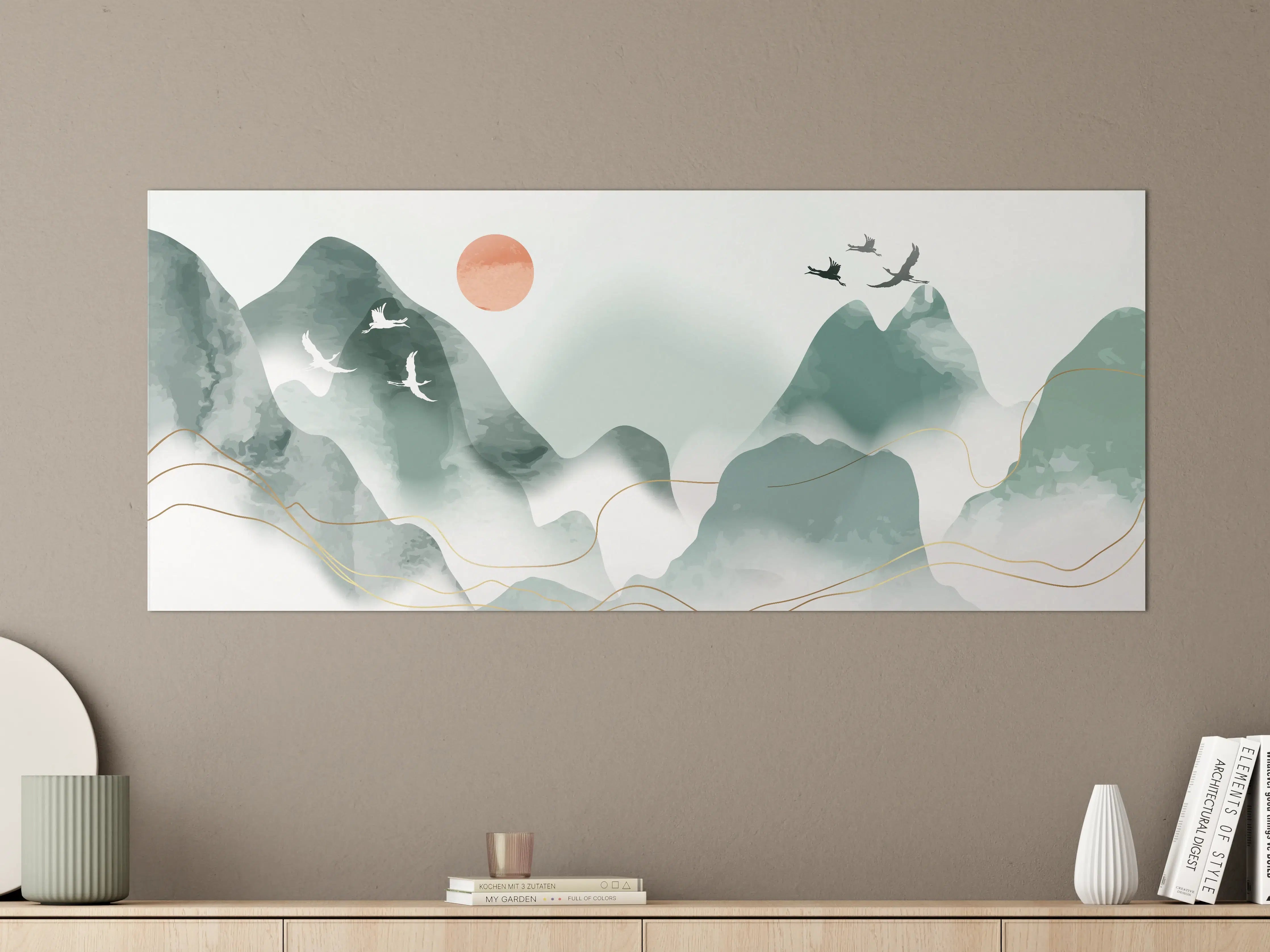 Große Wandbilder - Pastell Berge Kunst Druck