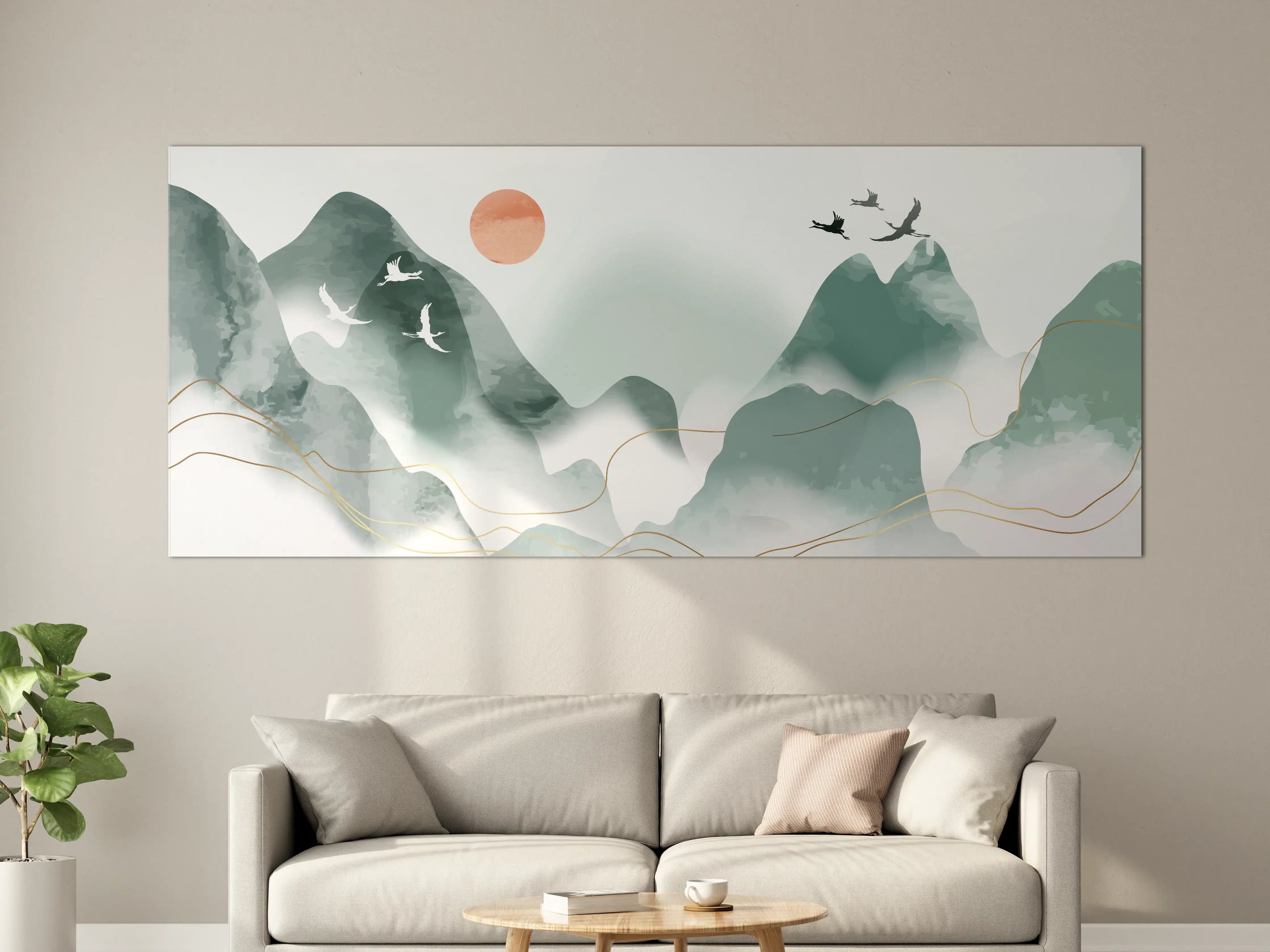 Große Wandbilder - Pastell Berge Kunst Druck