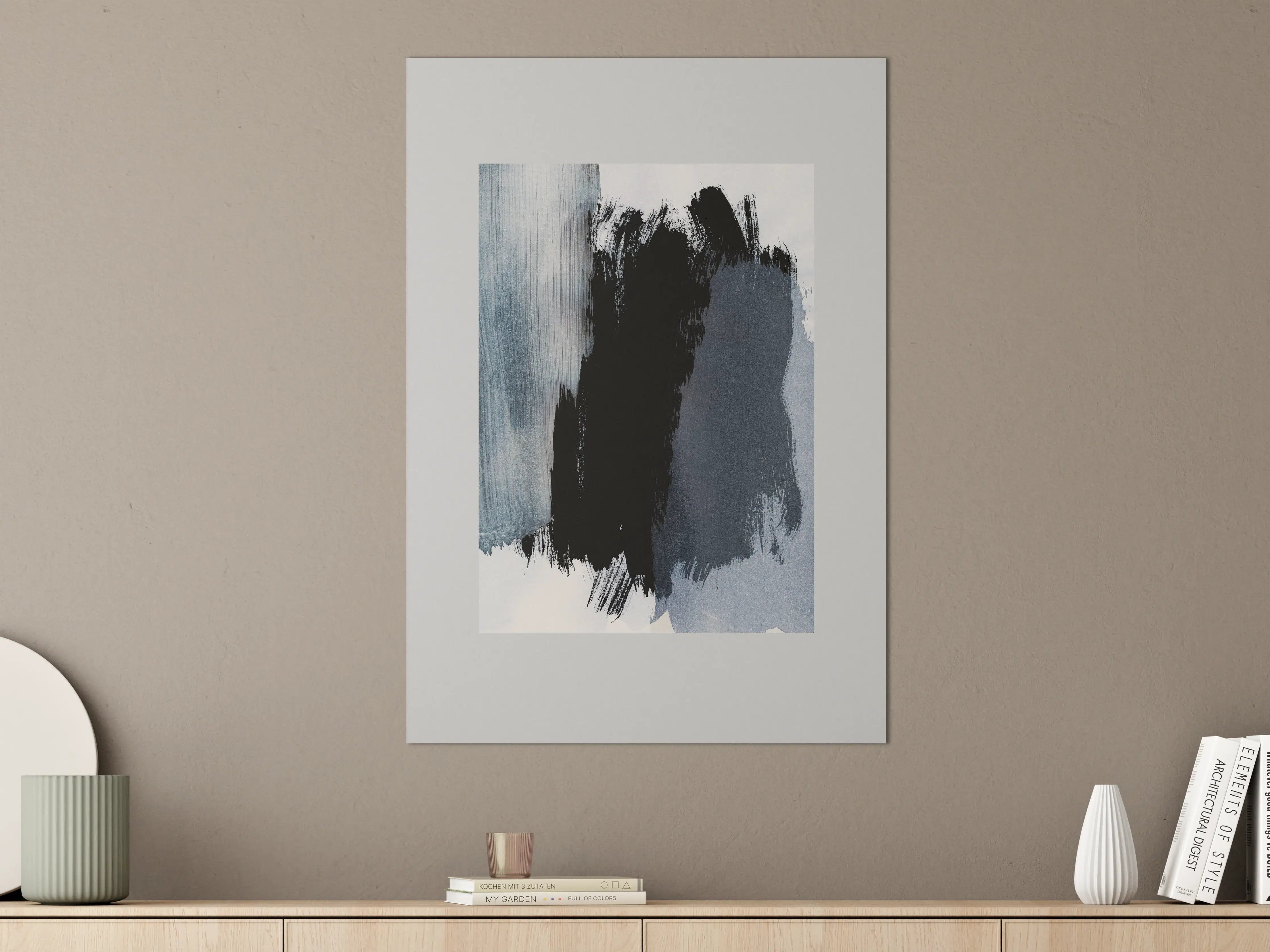 Große Wandbilder - Pastell-Blaugraue Abstraktion