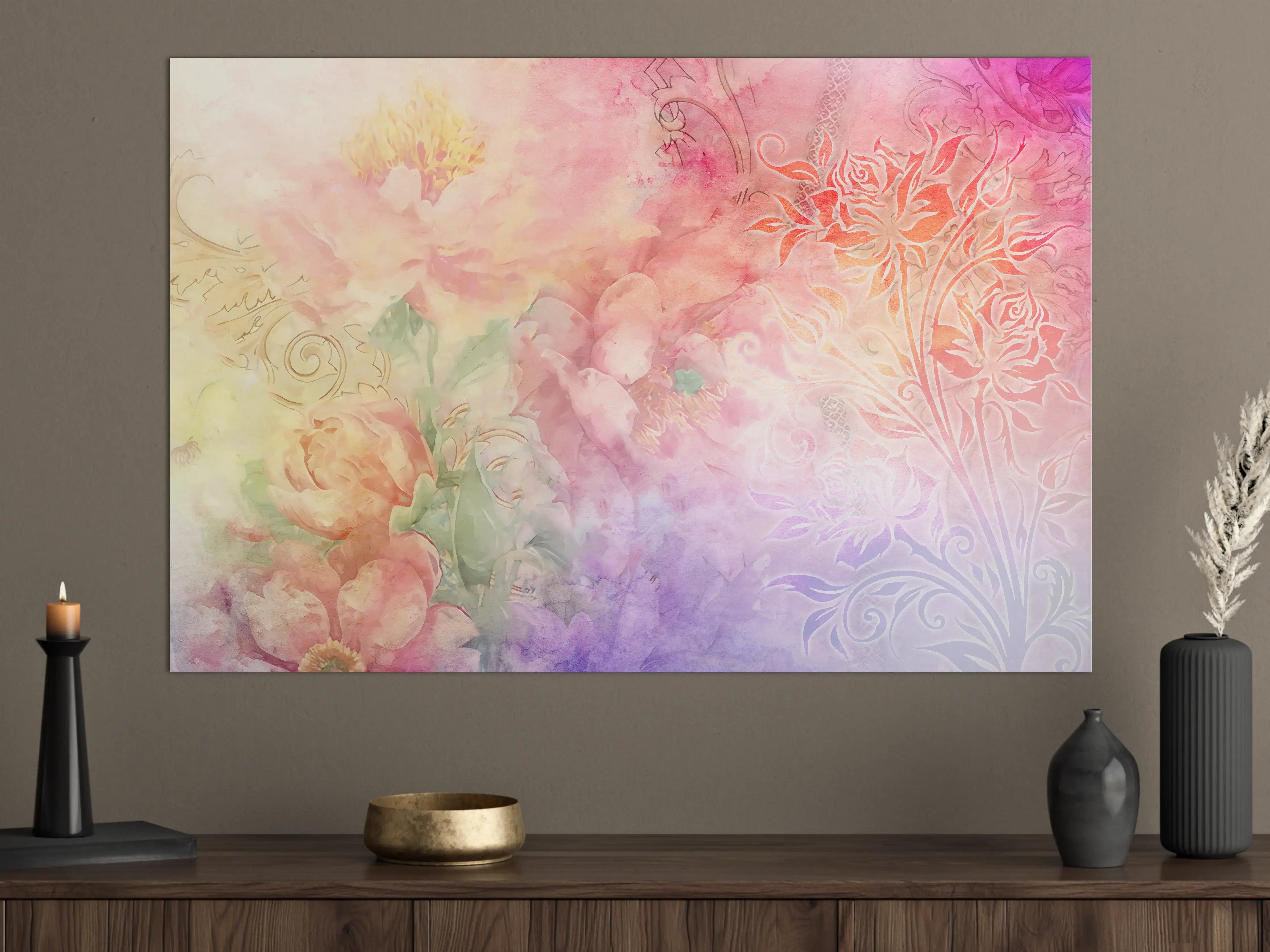 Große Wandbilder - Pastell-Blüten-Zauber Illustration