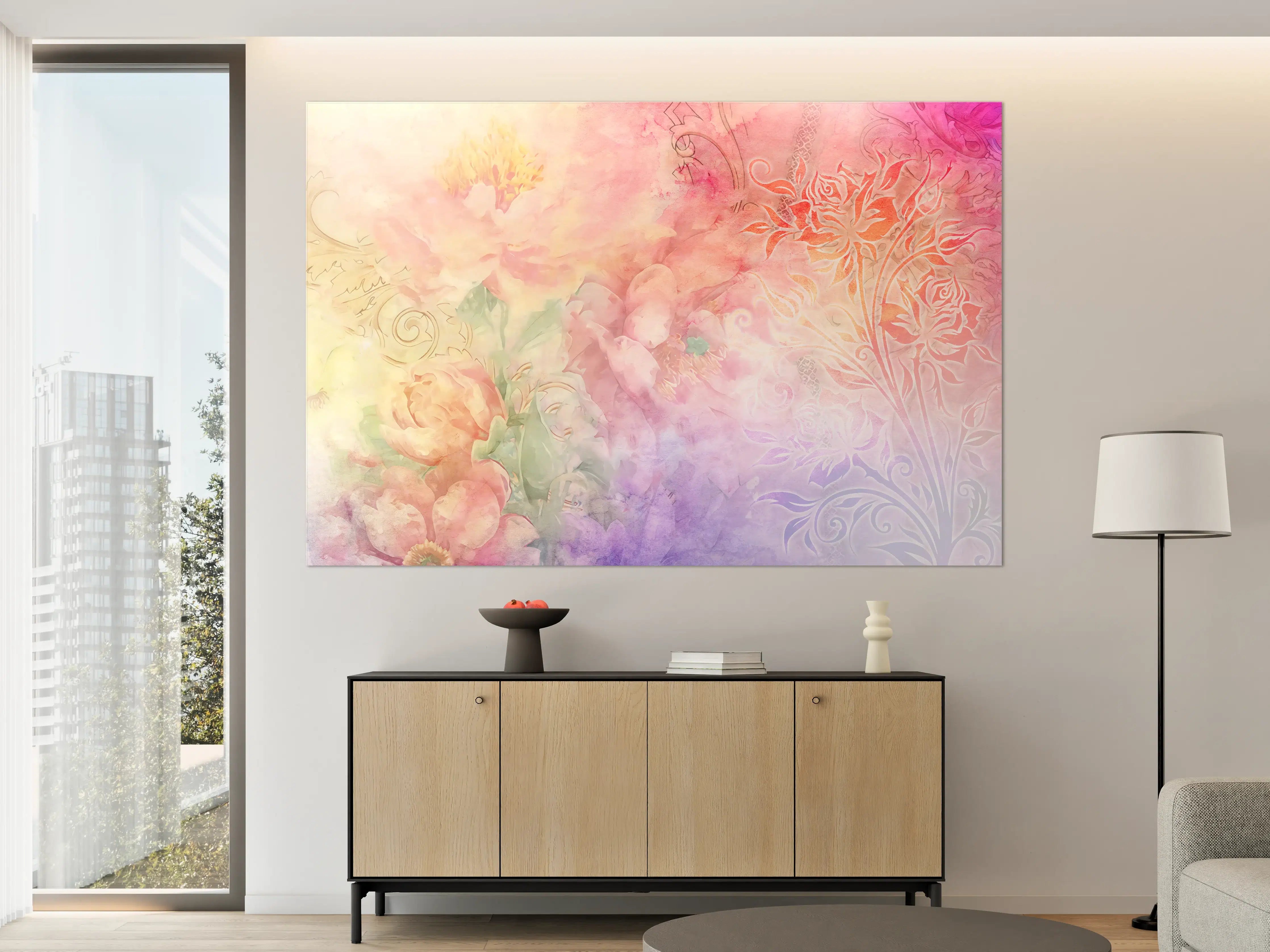 Große Wandbilder - Pastell-Blüten-Zauber Illustration