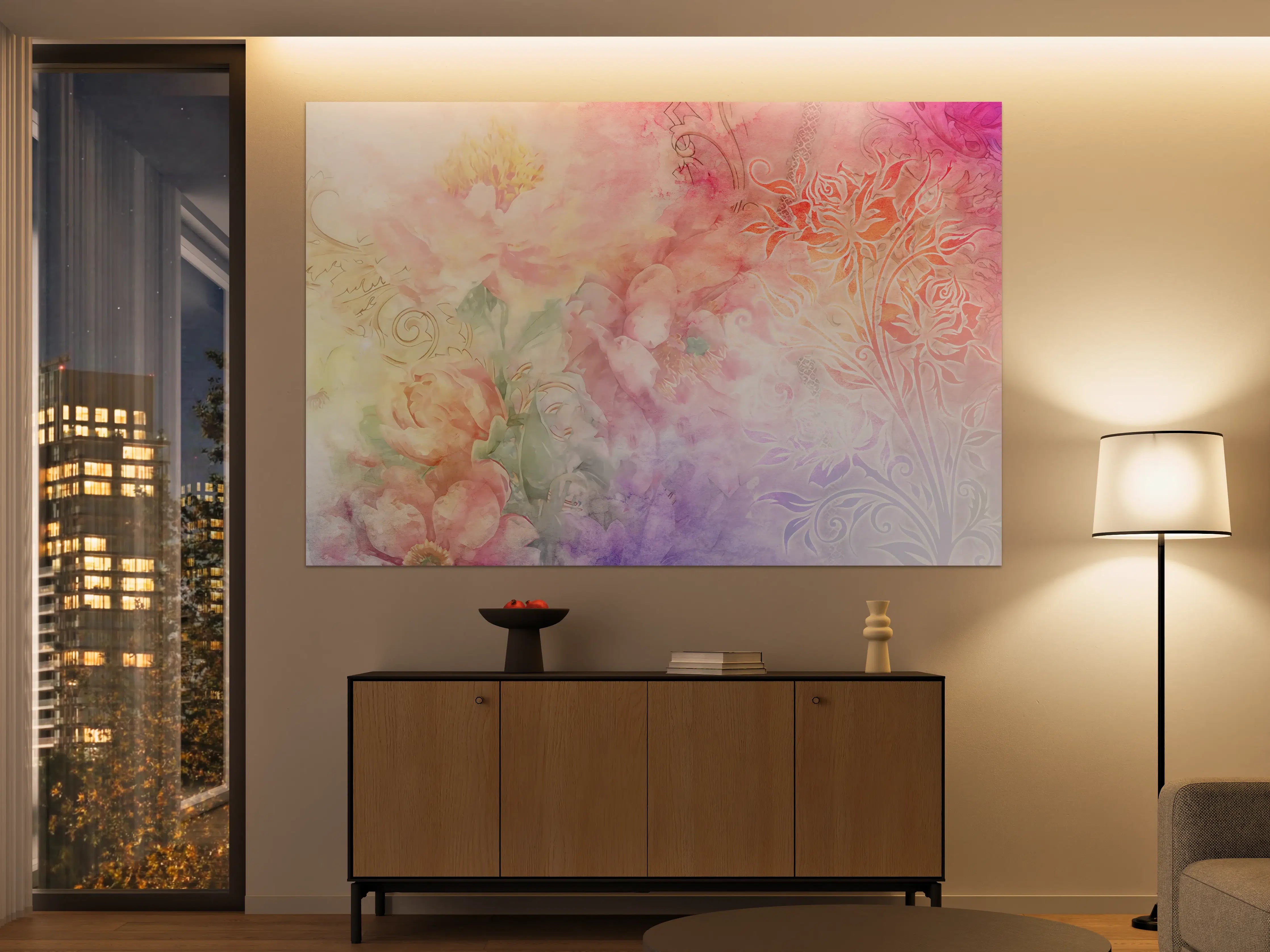 Große Wandbilder - Pastell-Blüten-Zauber Illustration
