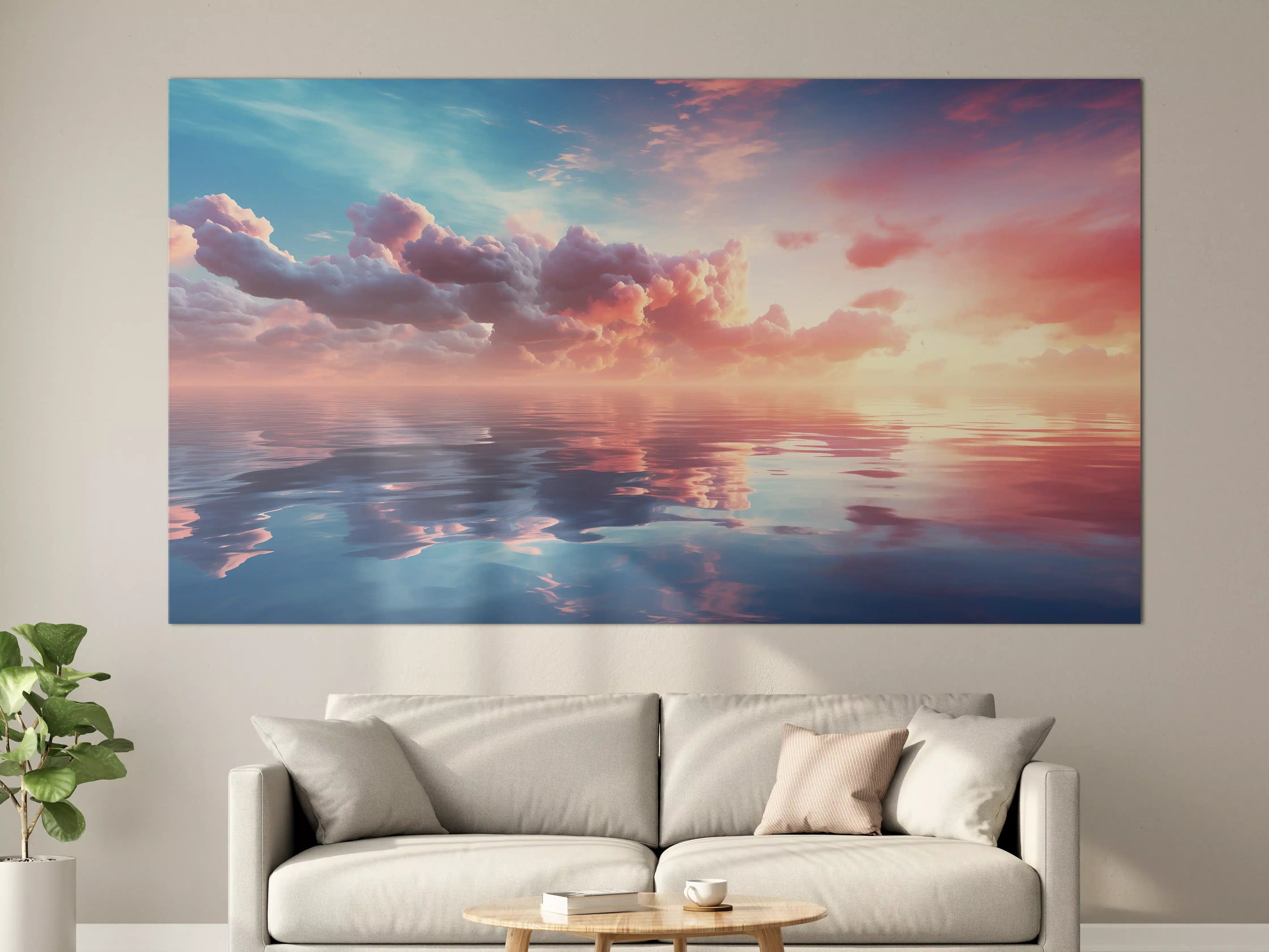 Große Wandbilder - Pastell-Sonnenuntergang über Meer