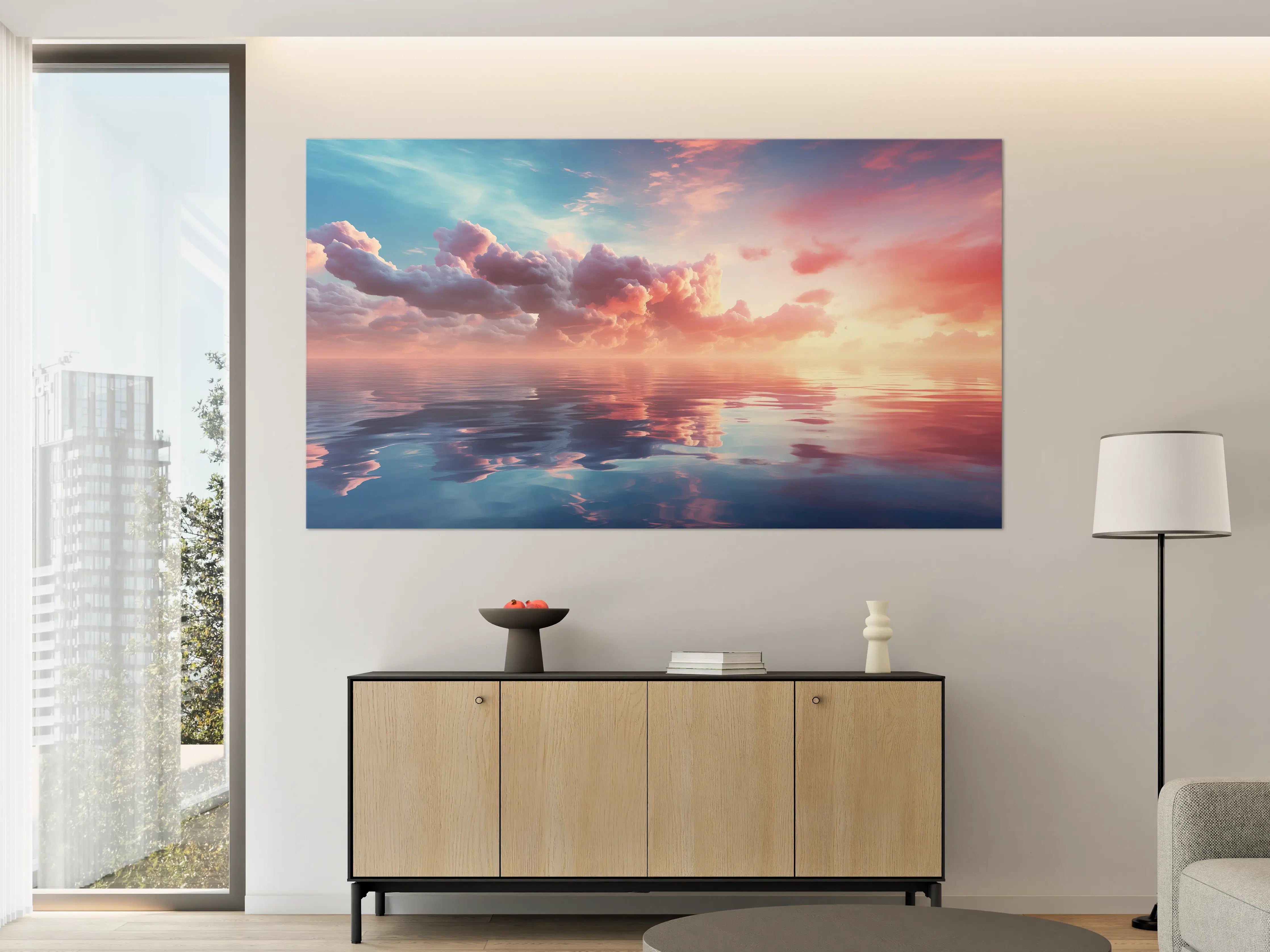 Große Wandbilder - Pastell-Sonnenuntergang über Meer