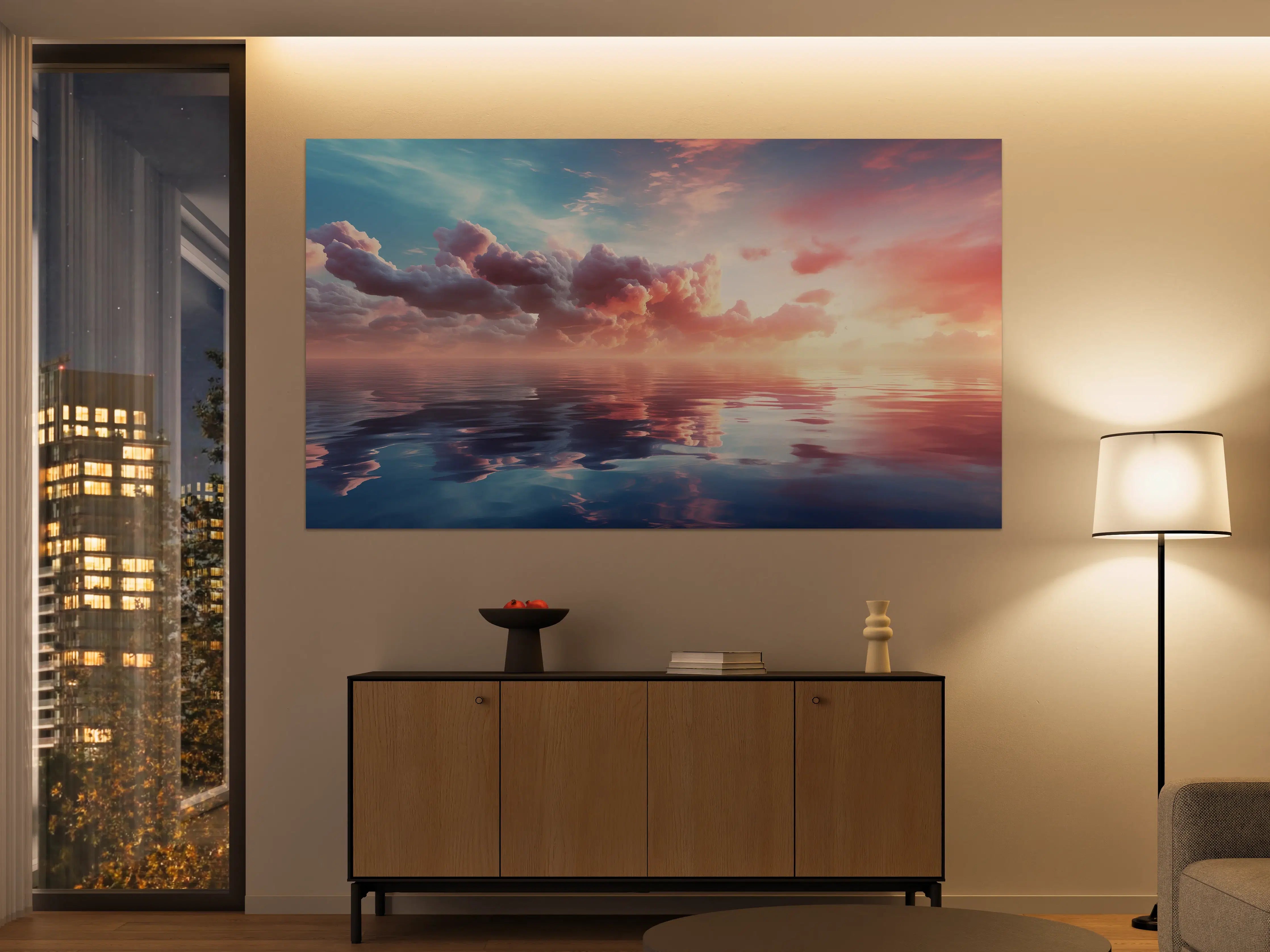 Große Wandbilder - Pastell-Sonnenuntergang über Meer