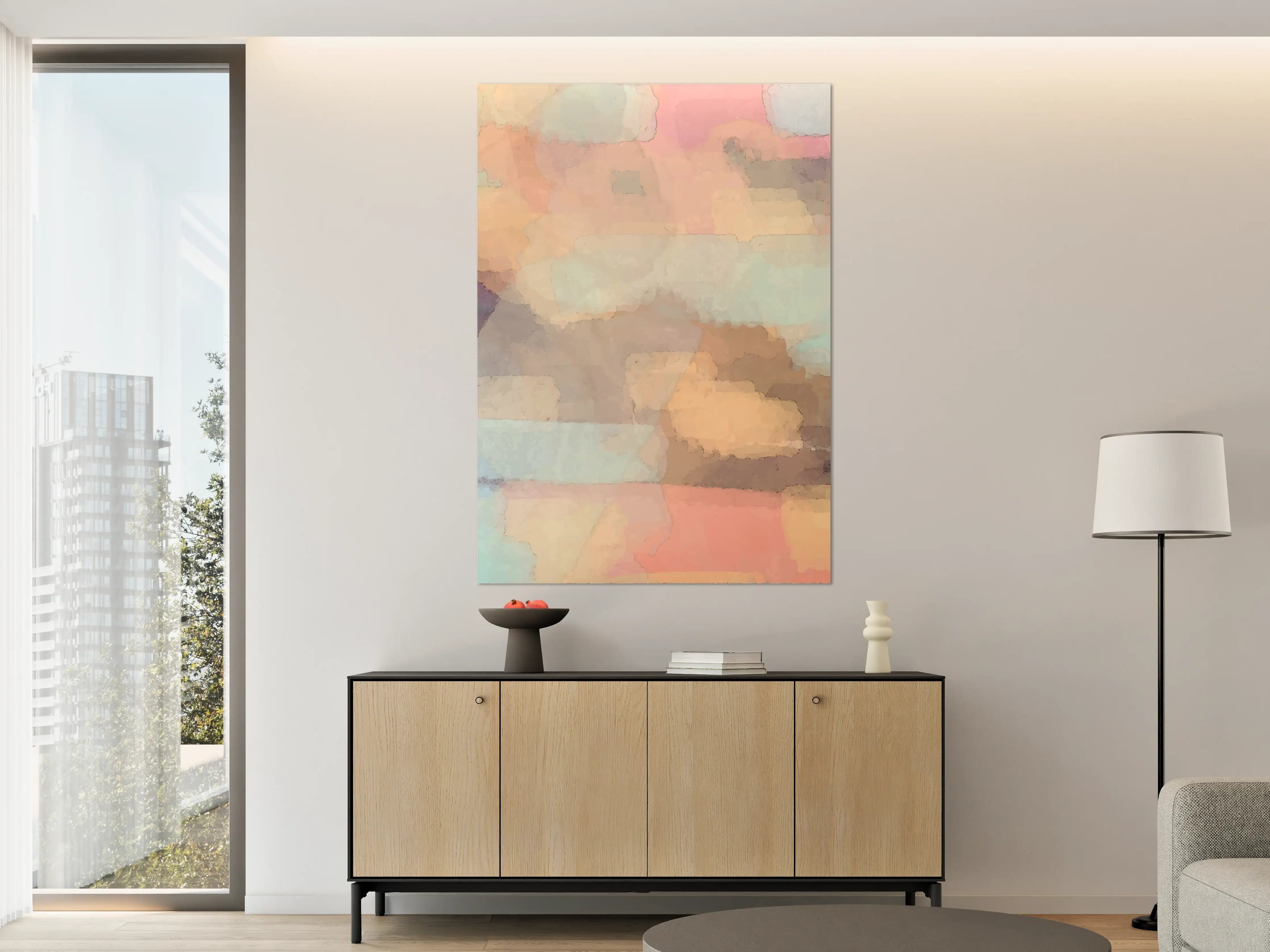 Große Wandbilder - Pastellfarbene Aquarell-Wolkenlandschaft
