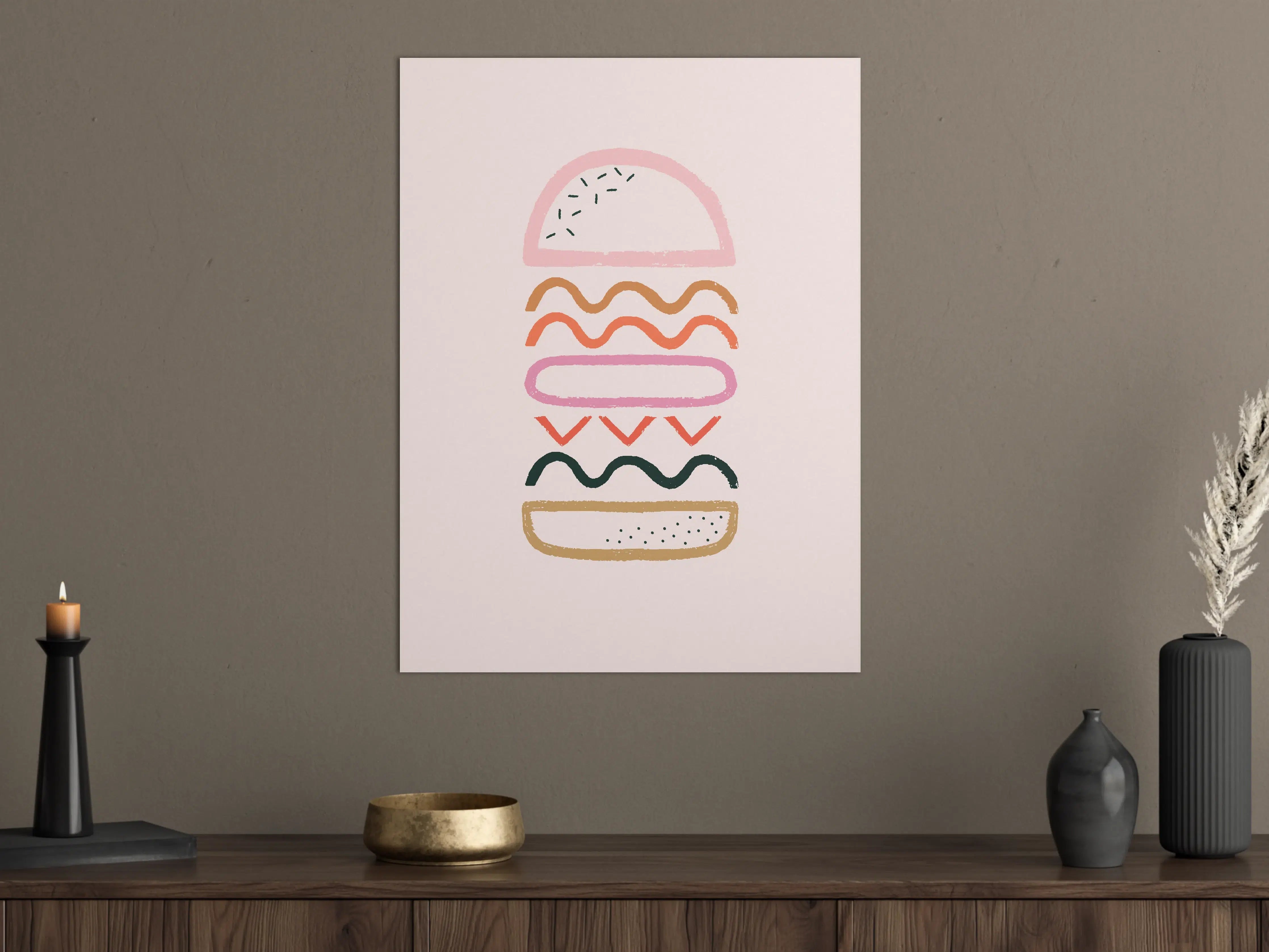 Große Wandbilder - Pastellfarbener Abstrakter Hamburger