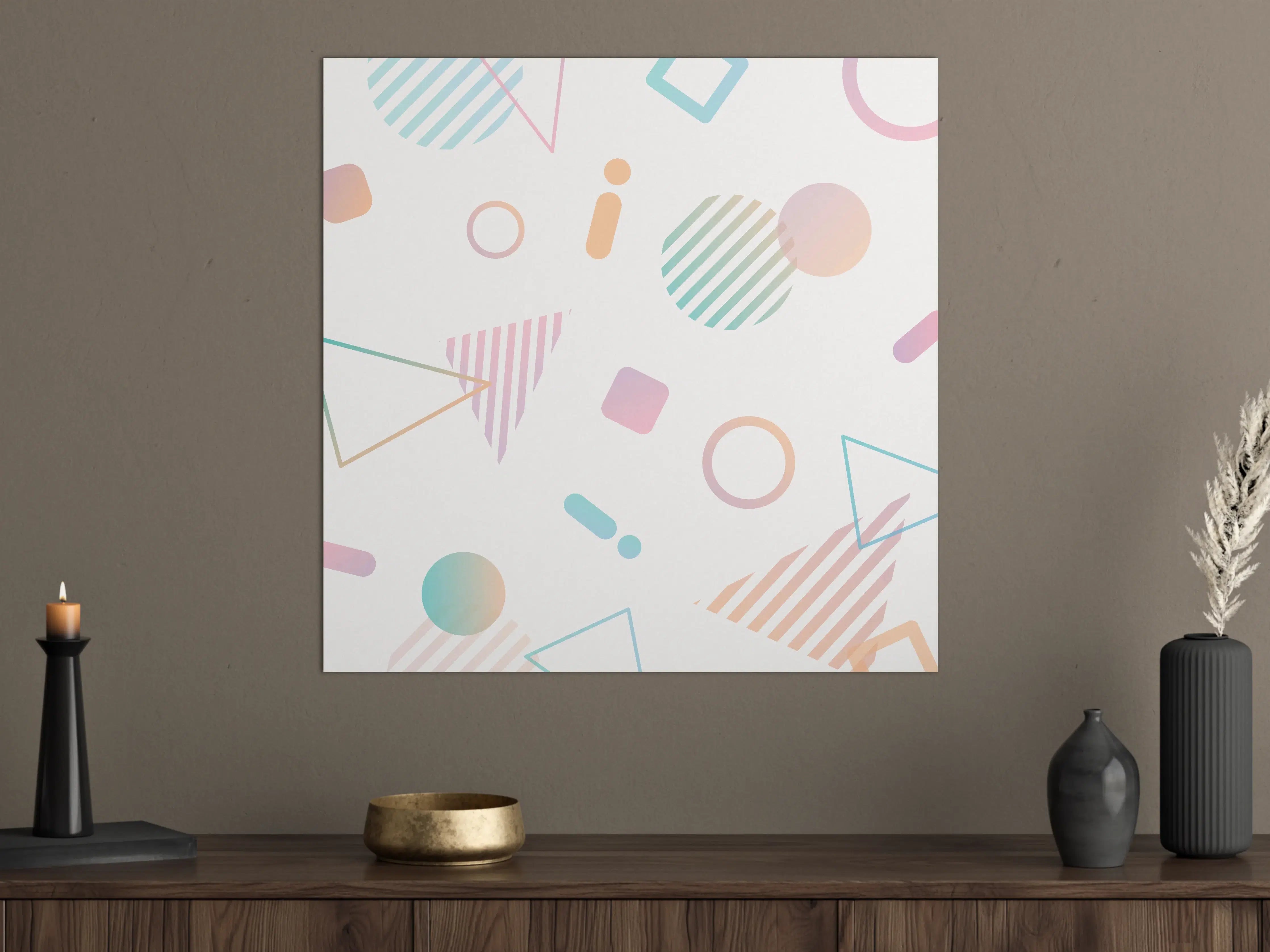 Große Wandbilder - Pastellfarbenes Geometrie Muster