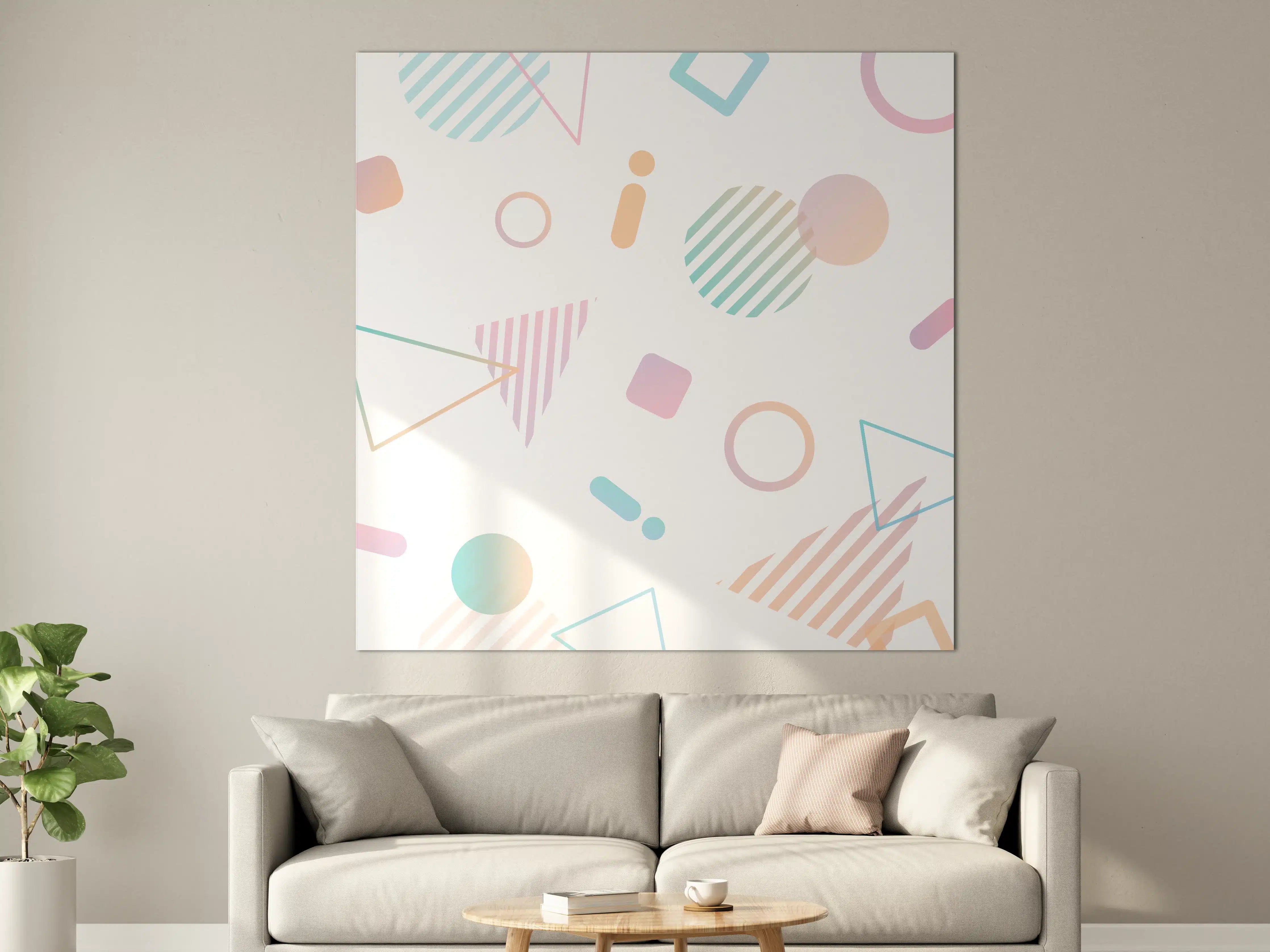 Große Wandbilder - Pastellfarbenes Geometrie Muster