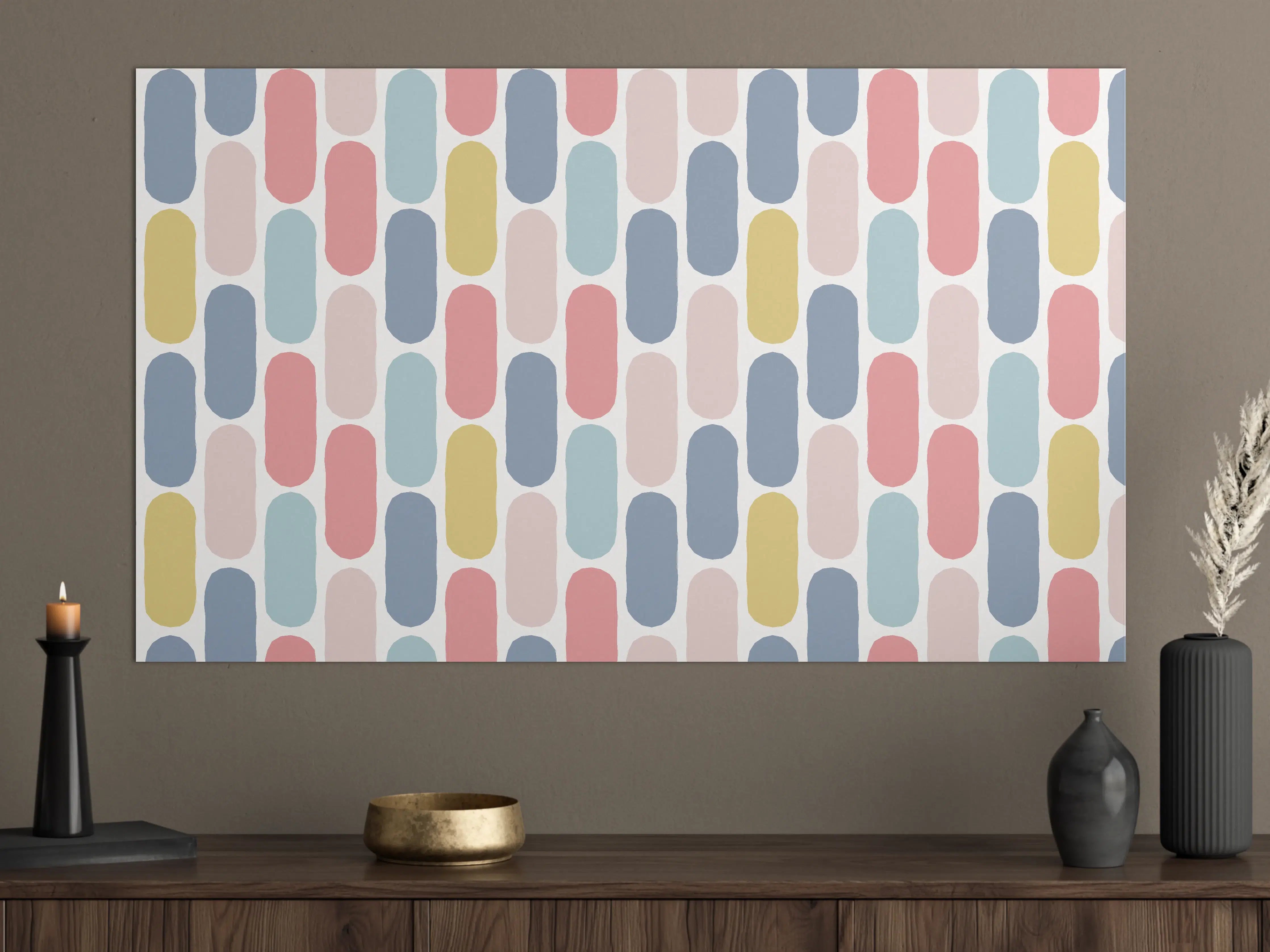 Große Wandbilder - Pastellfarbenes Rautenmuster Design