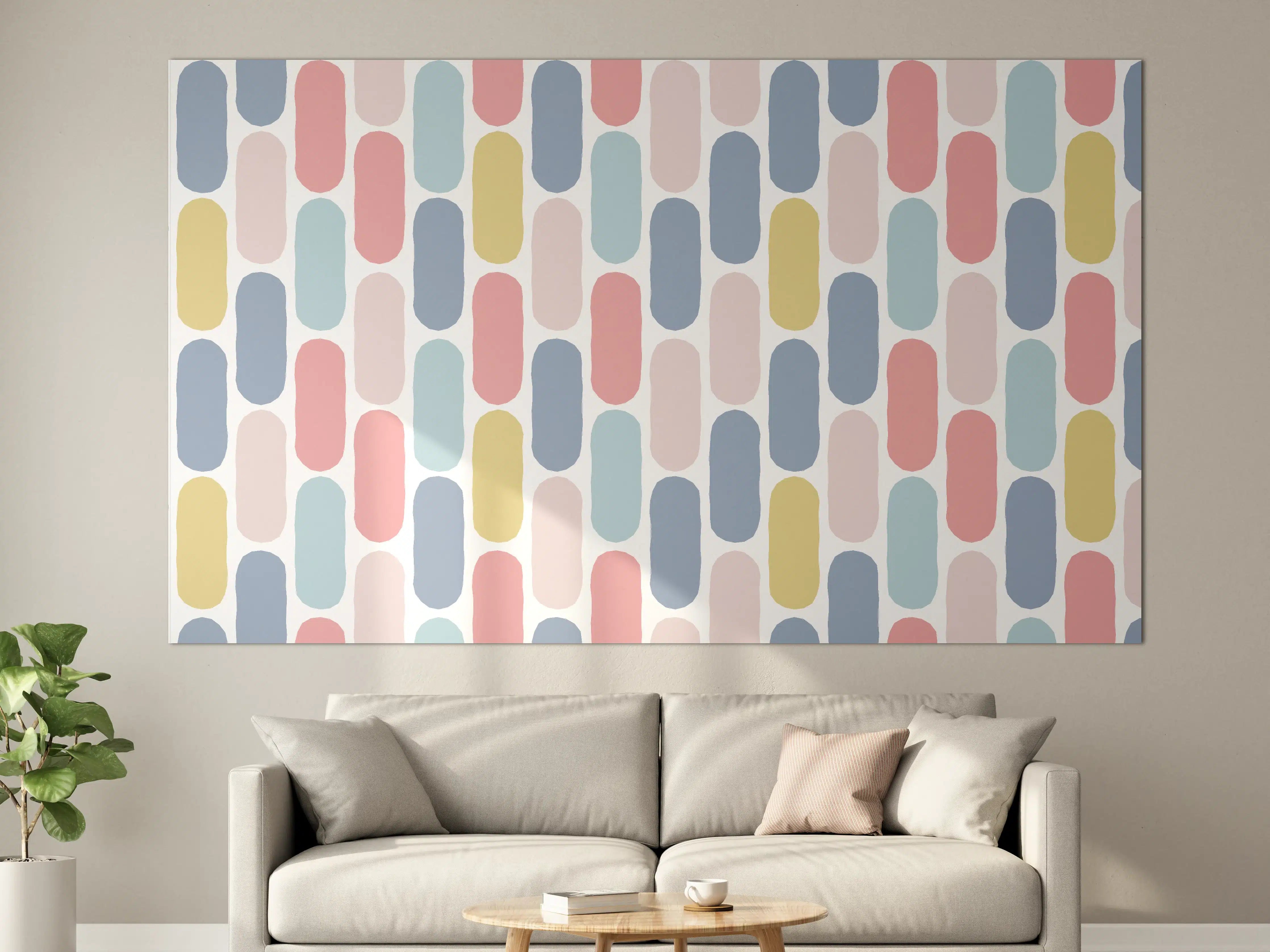 Große Wandbilder - Pastellfarbenes Rautenmuster Design