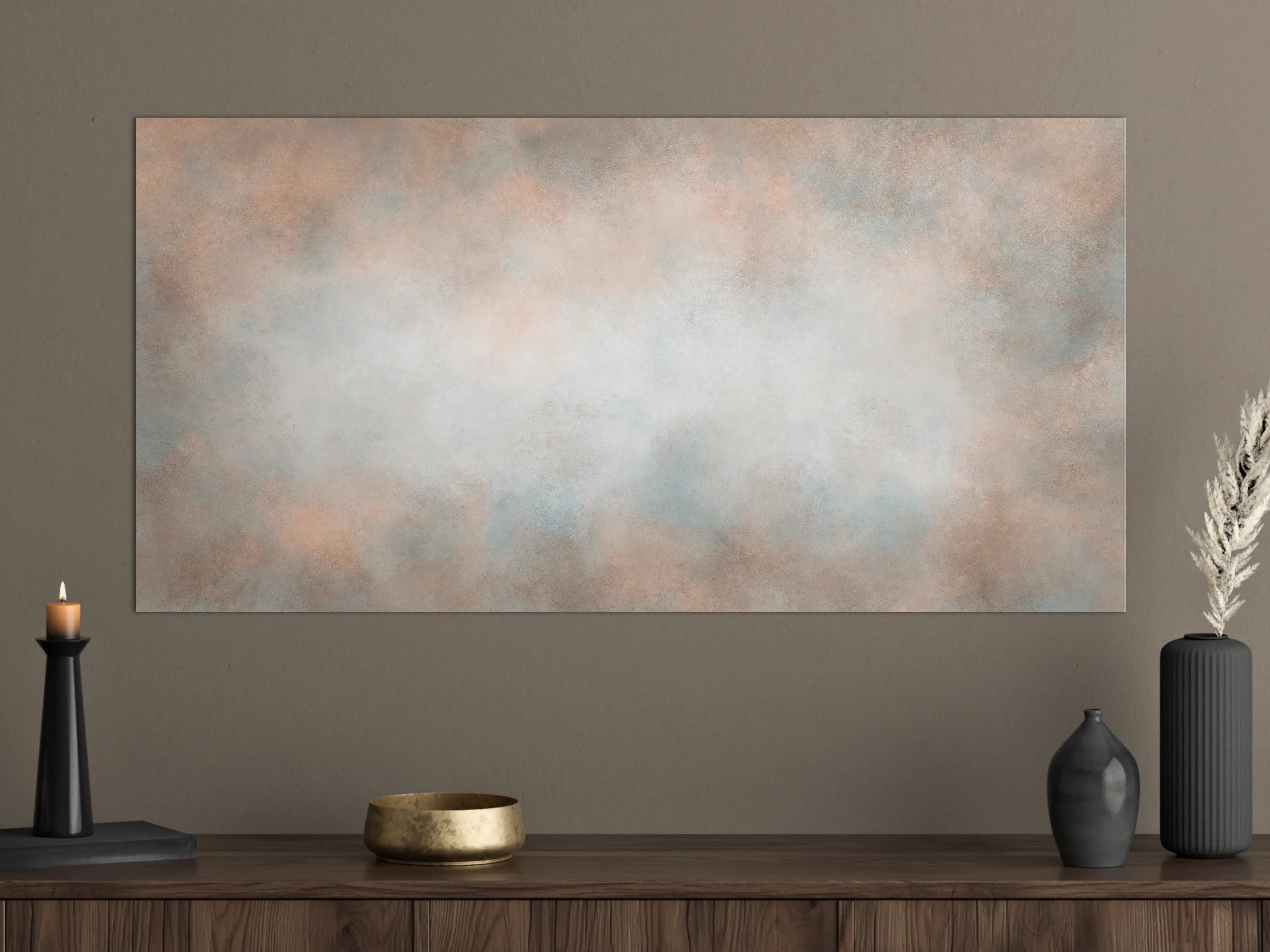 Große Wandbilder - Pastellfarbiges beige-blaues Design 