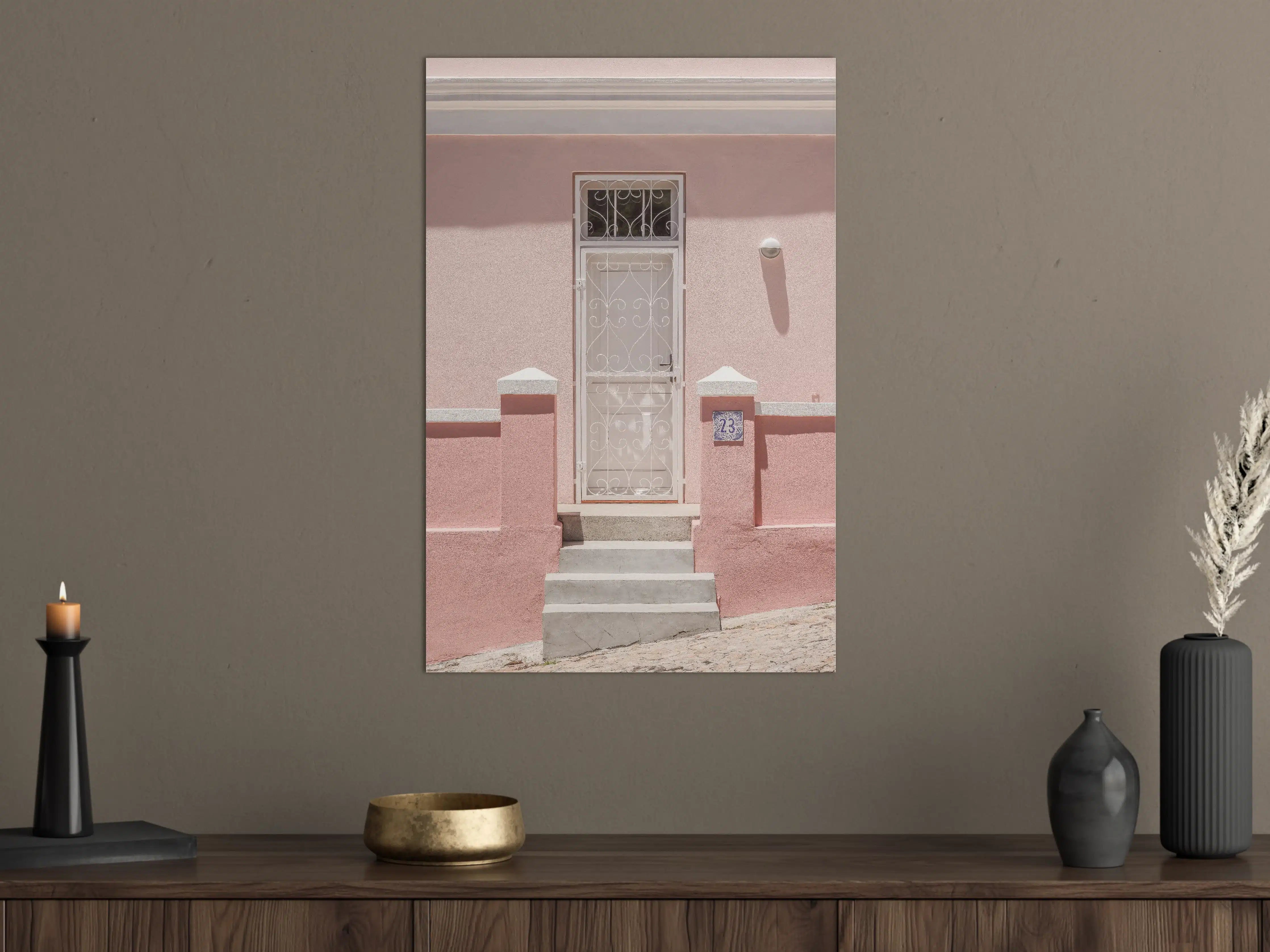 Große Wandbilder - Pastellrosa Eingangstür
