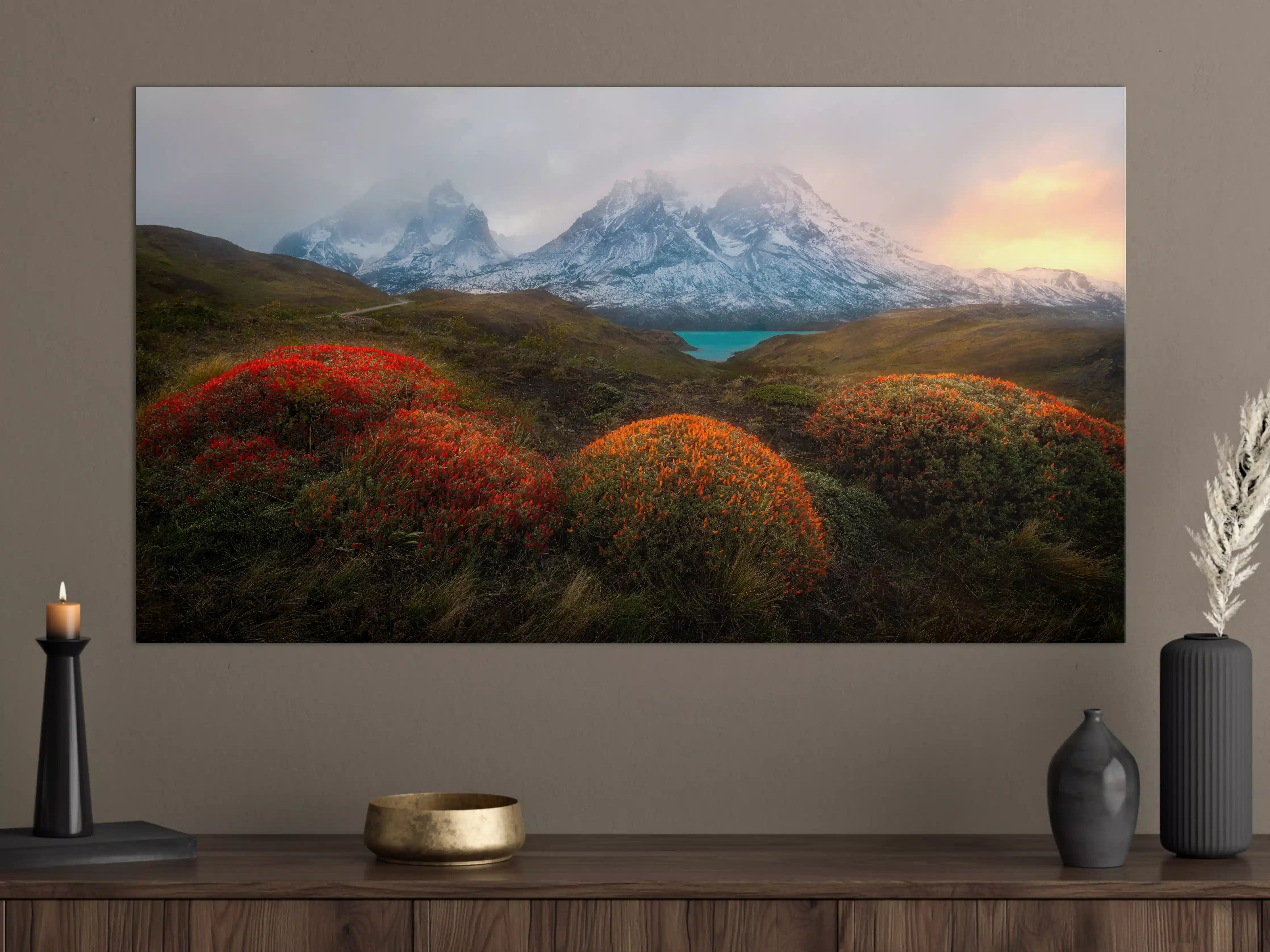 Große Wandbilder - Patagonia Bergpanorama im Frühling