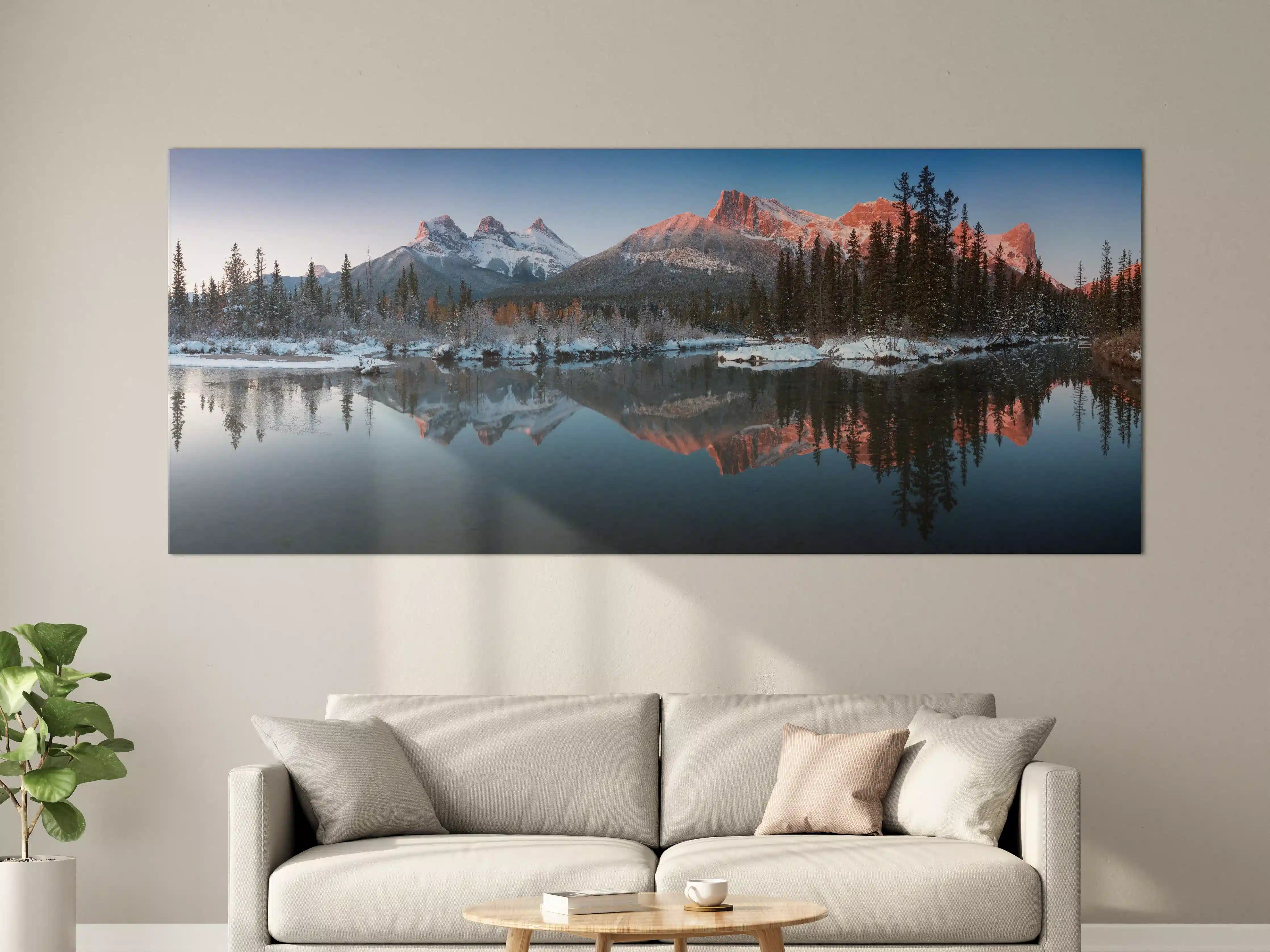 Große Wandbilder - Perfektes Spiegelbild der Drei-Schwestern-Gipfel