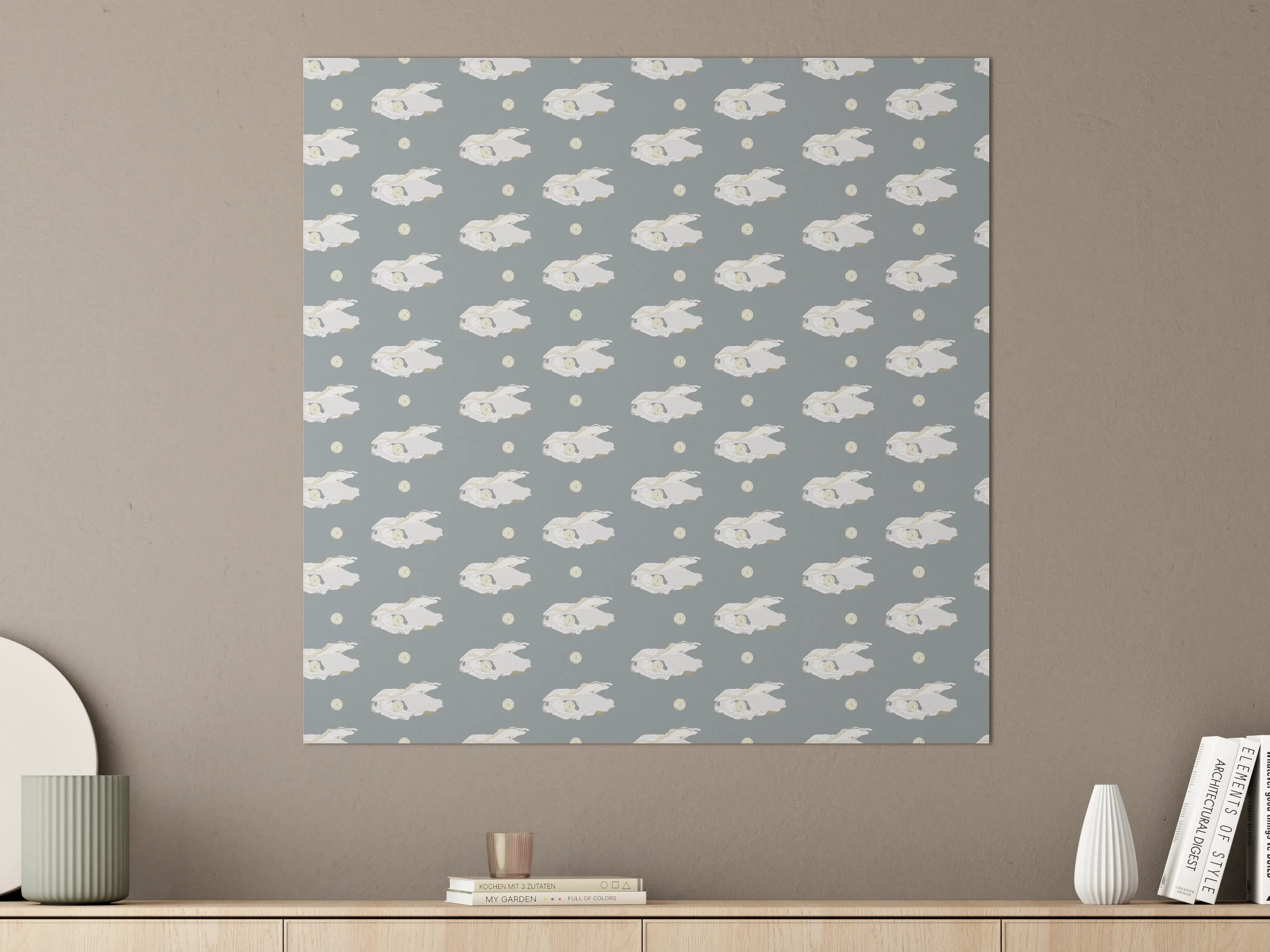 Große Wandbilder - Perlen-Muschelmuster Grau