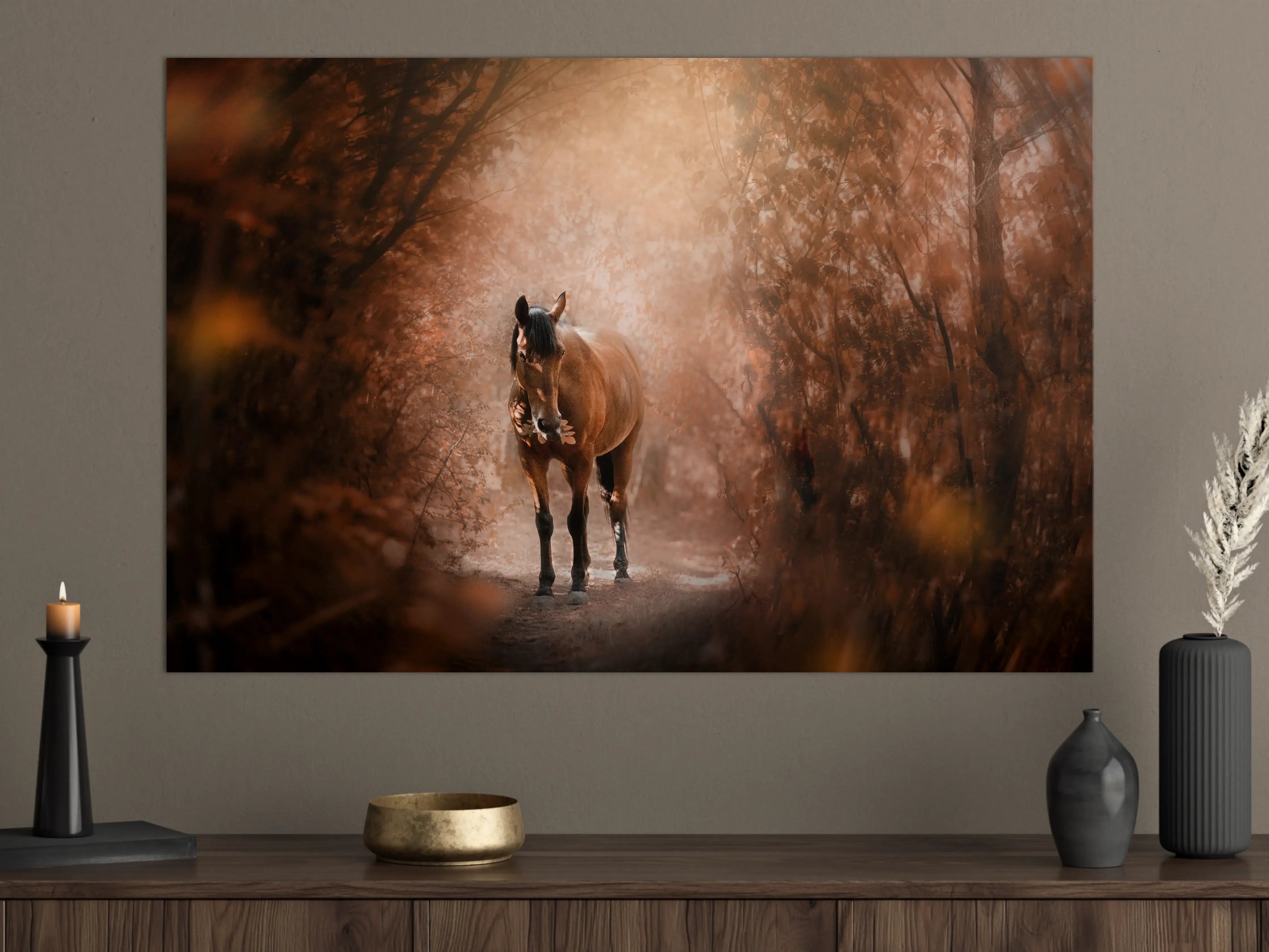 Große Wandbilder - Pferd stehend im Wald