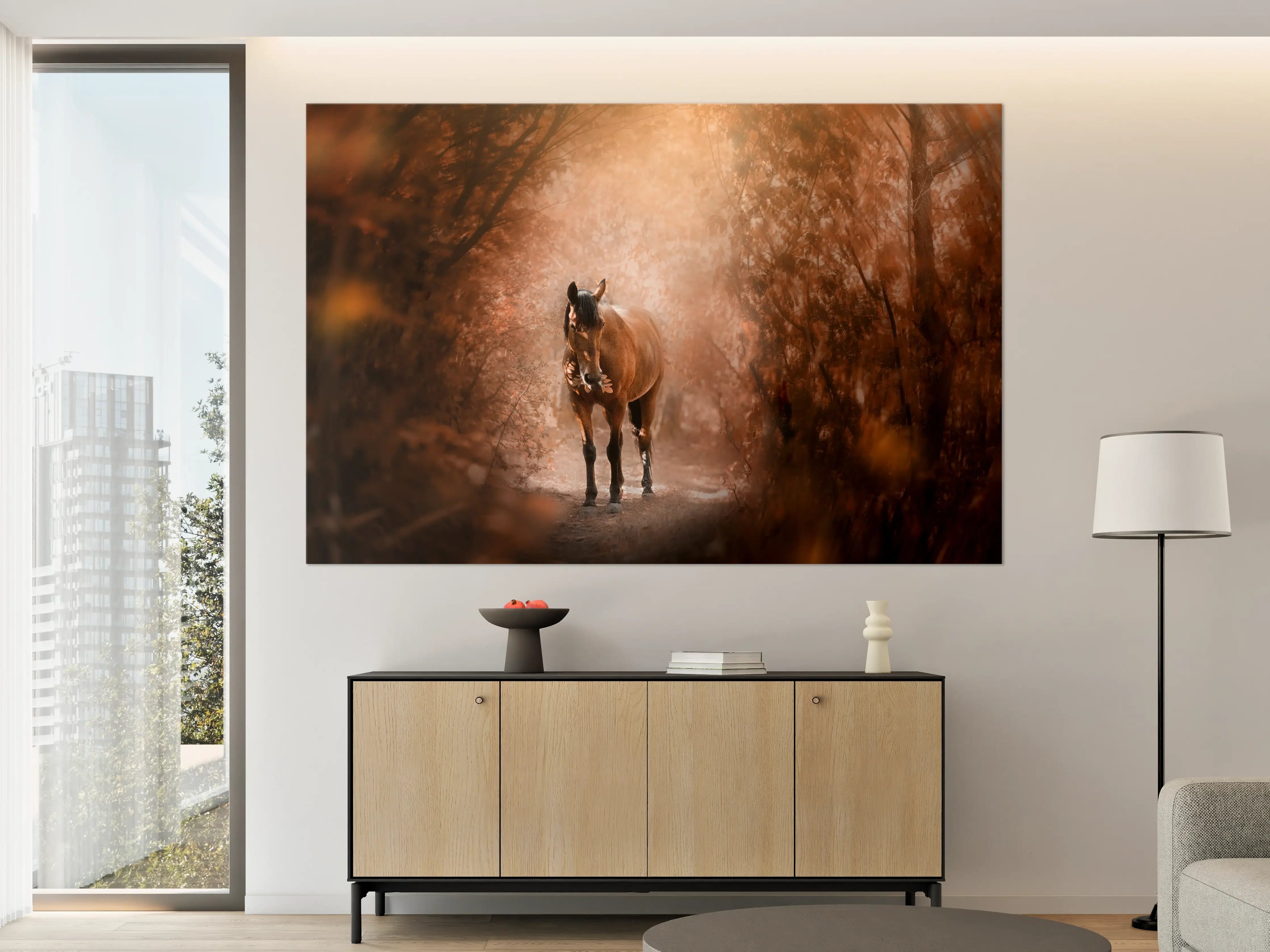 Große Wandbilder - Pferd stehend im Wald