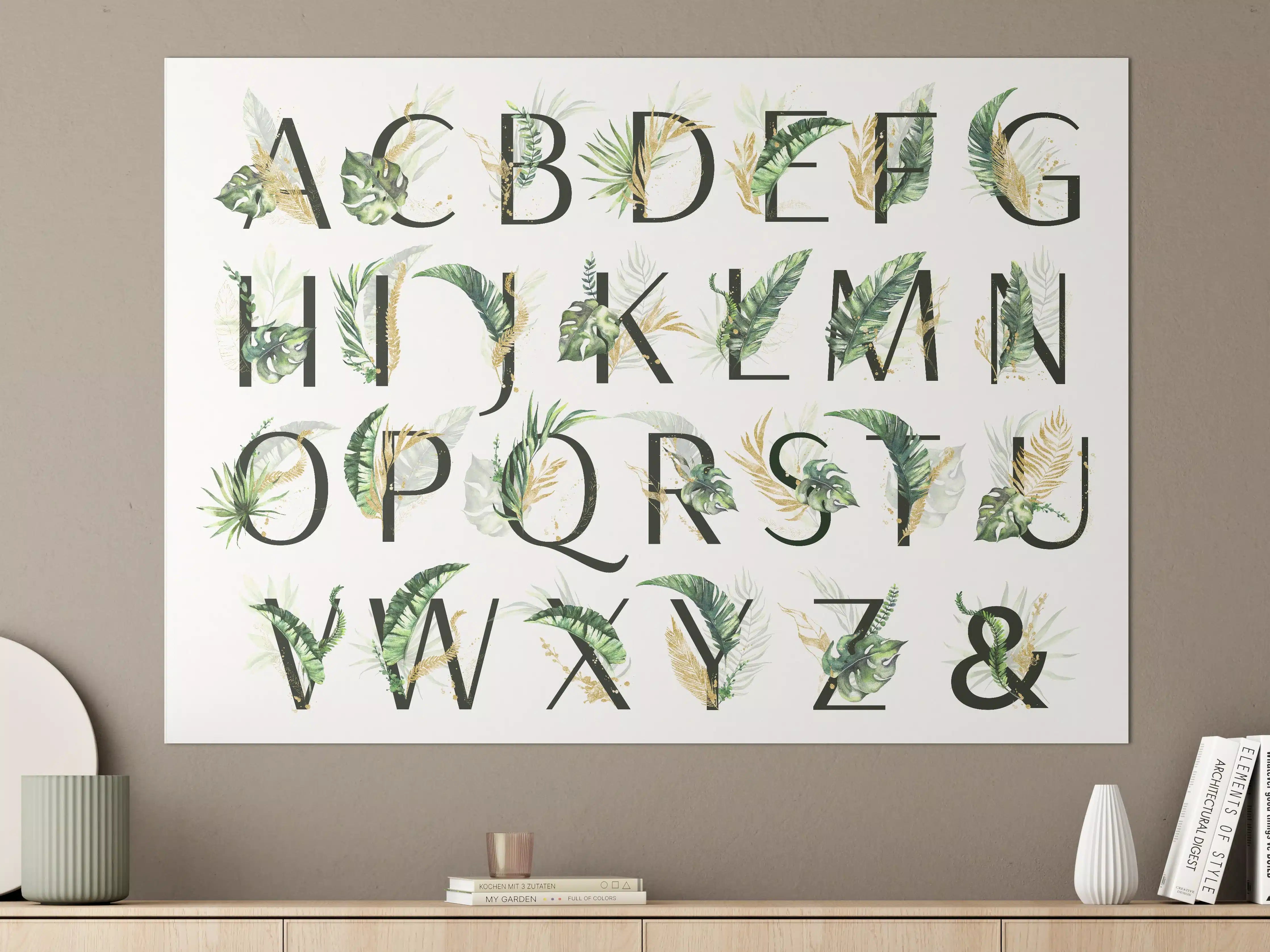 Große Wandbilder - Pflanzliche Alphabet Sammlung