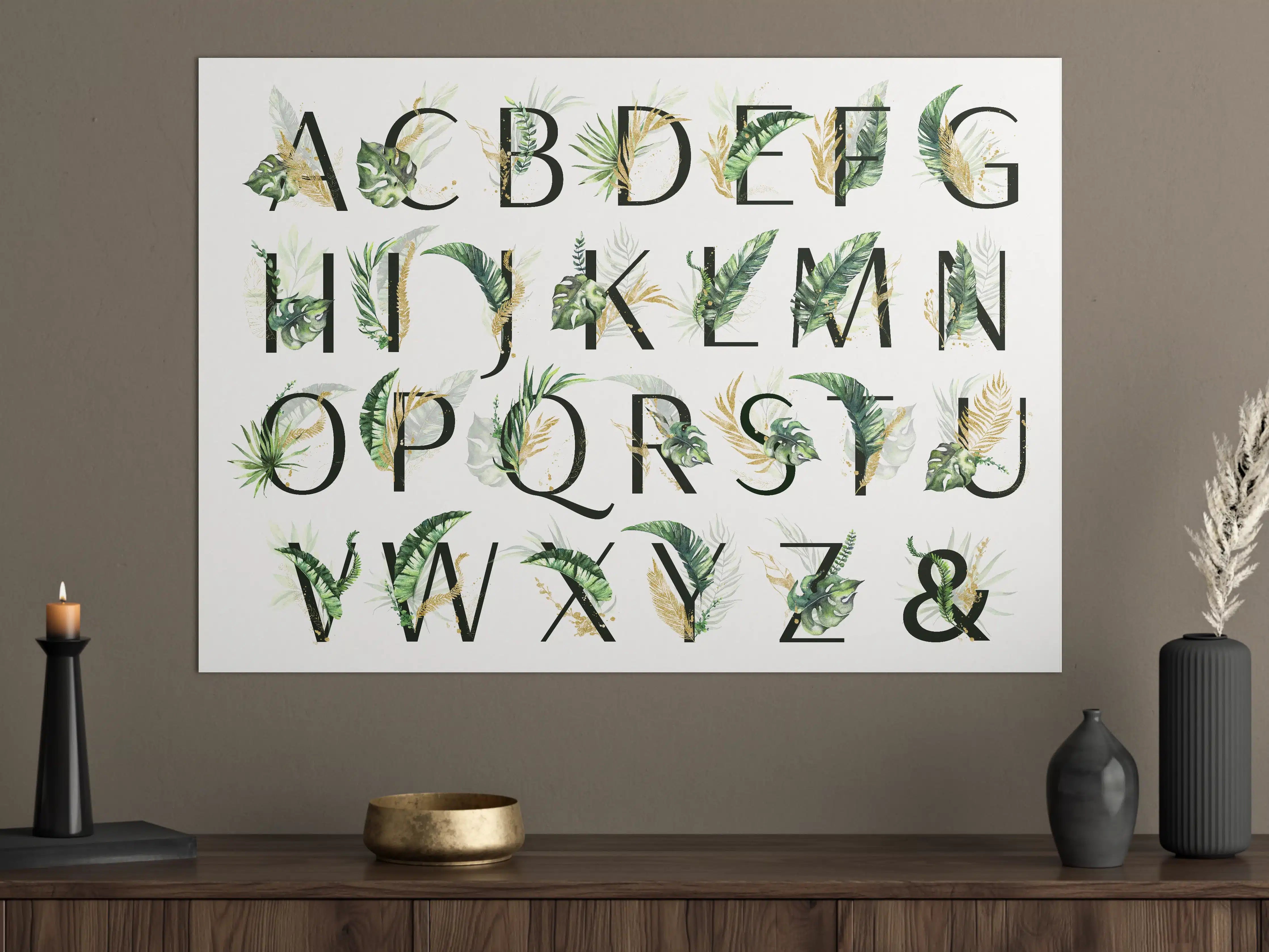 Große Wandbilder - Pflanzliche Alphabet Sammlung