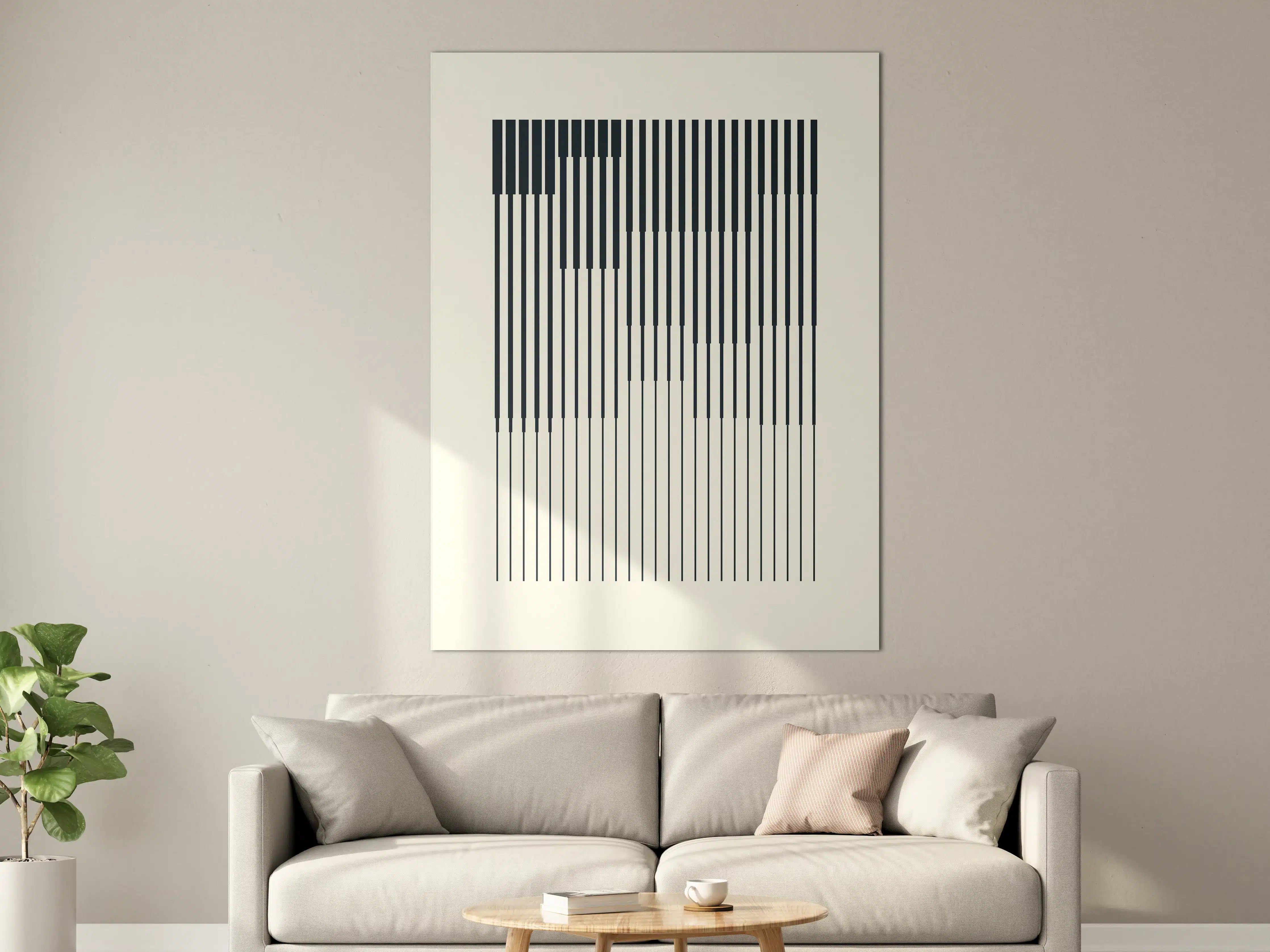 Große Wandbilder - Piano-Tastatur im minimalistischen Design