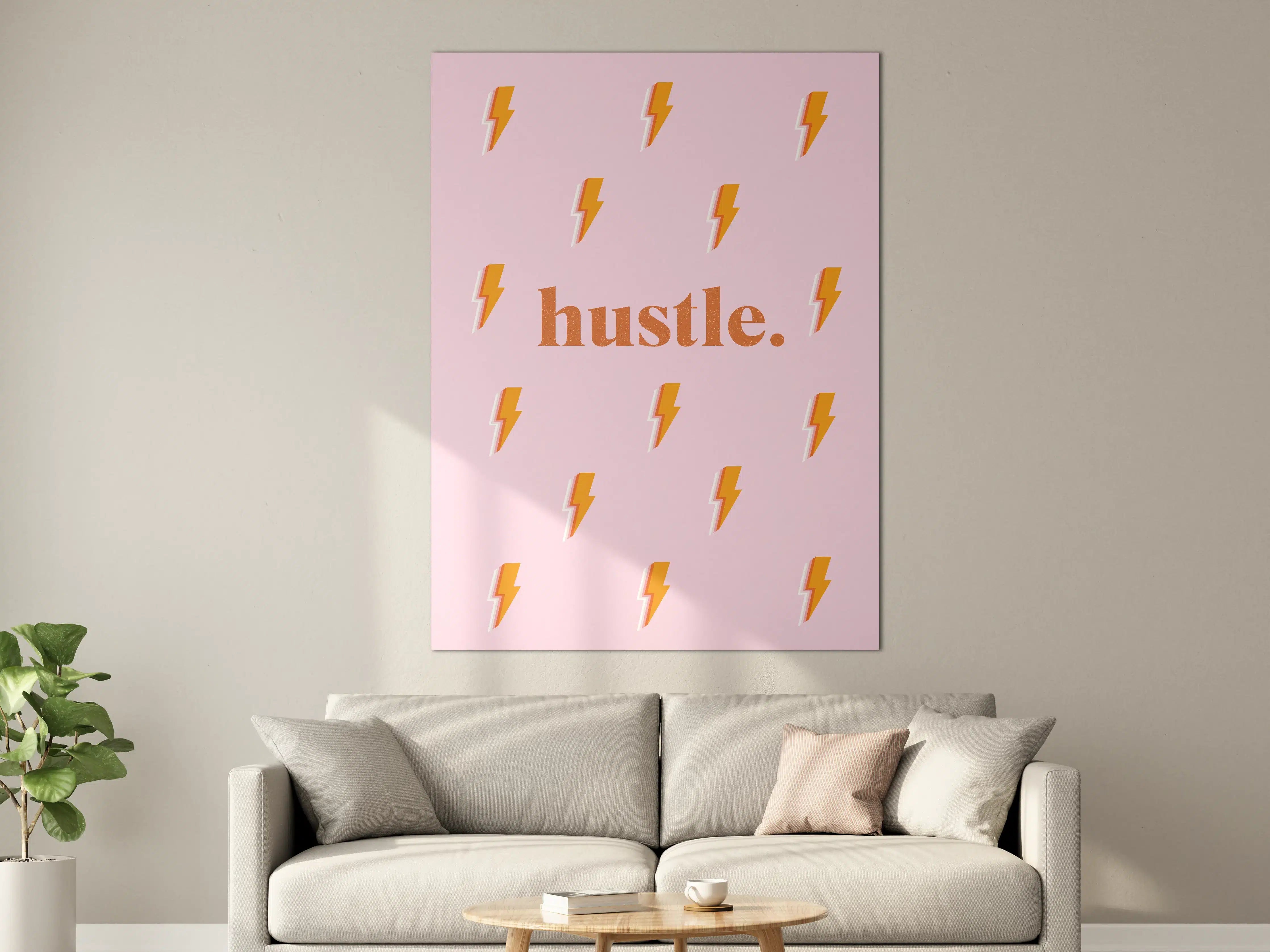 Große Wandbilder - Pink-Orange Blitz-Muster Poster